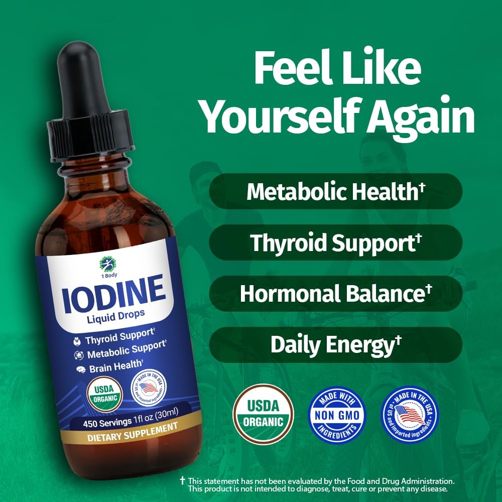 1 Body Iodine Liquid Drops – Potassium Iodide – 1 Fl Oz (Pack of 1)