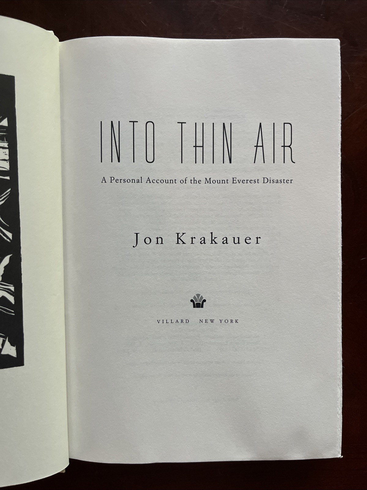 Into Thin Air by Jon Krakauer (1994, Hardcover, First Edition/Later Printing)