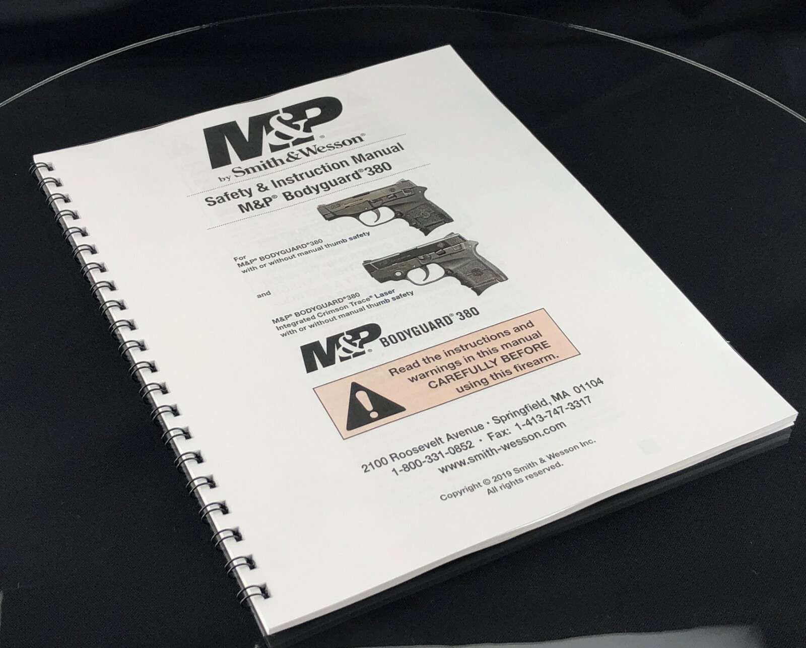 Smith & Wesson M&P Bodyguard 380 Manual: 52 Pages, Coil bound, Protective Cover