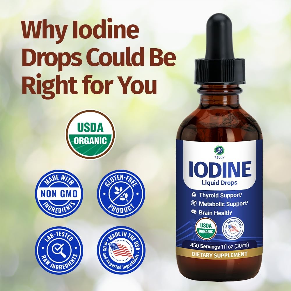 1 Body Iodine Liquid Drops – Potassium Iodide – 1 Fl Oz (Pack of 1)