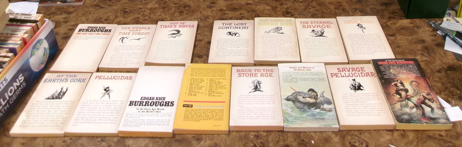 15 Edgar Rice Buirroughs Prehistoric Books Complete Set Pellucidar 1-7+ Lot