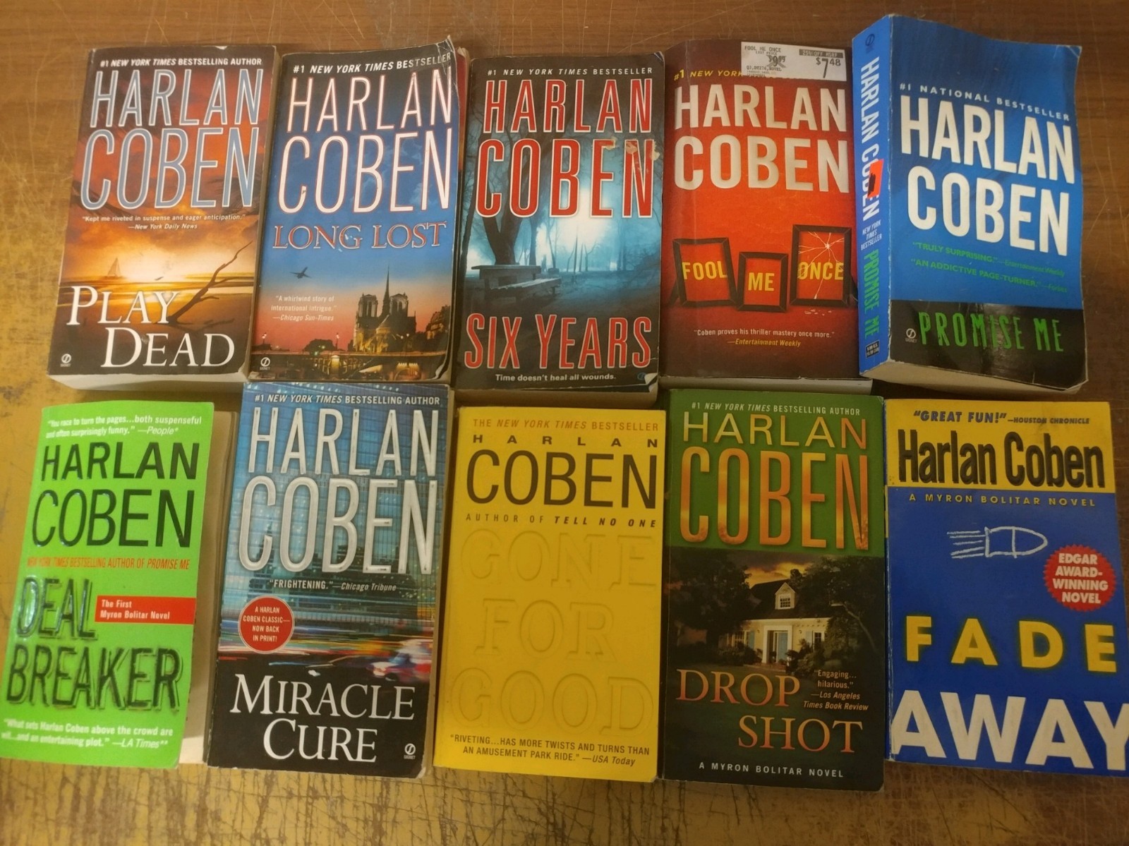 Lot of 10 HARLAN COBEN Mystery MYRON Wilde Windsor BOLITAR Paperback RANDOM MIX