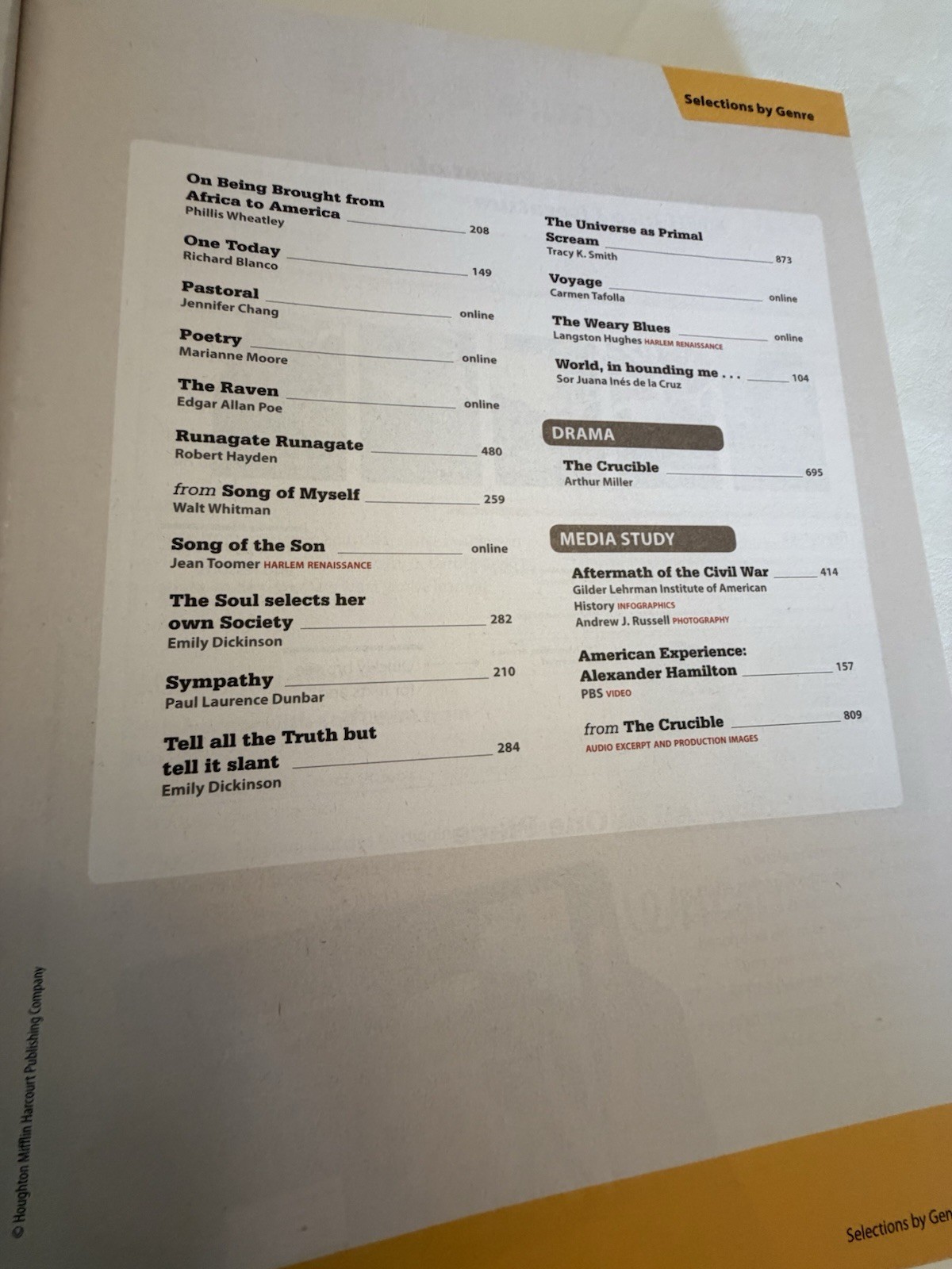HMH INTO LITERATURE Grade 11 Volume 1 Student Edition—Like New