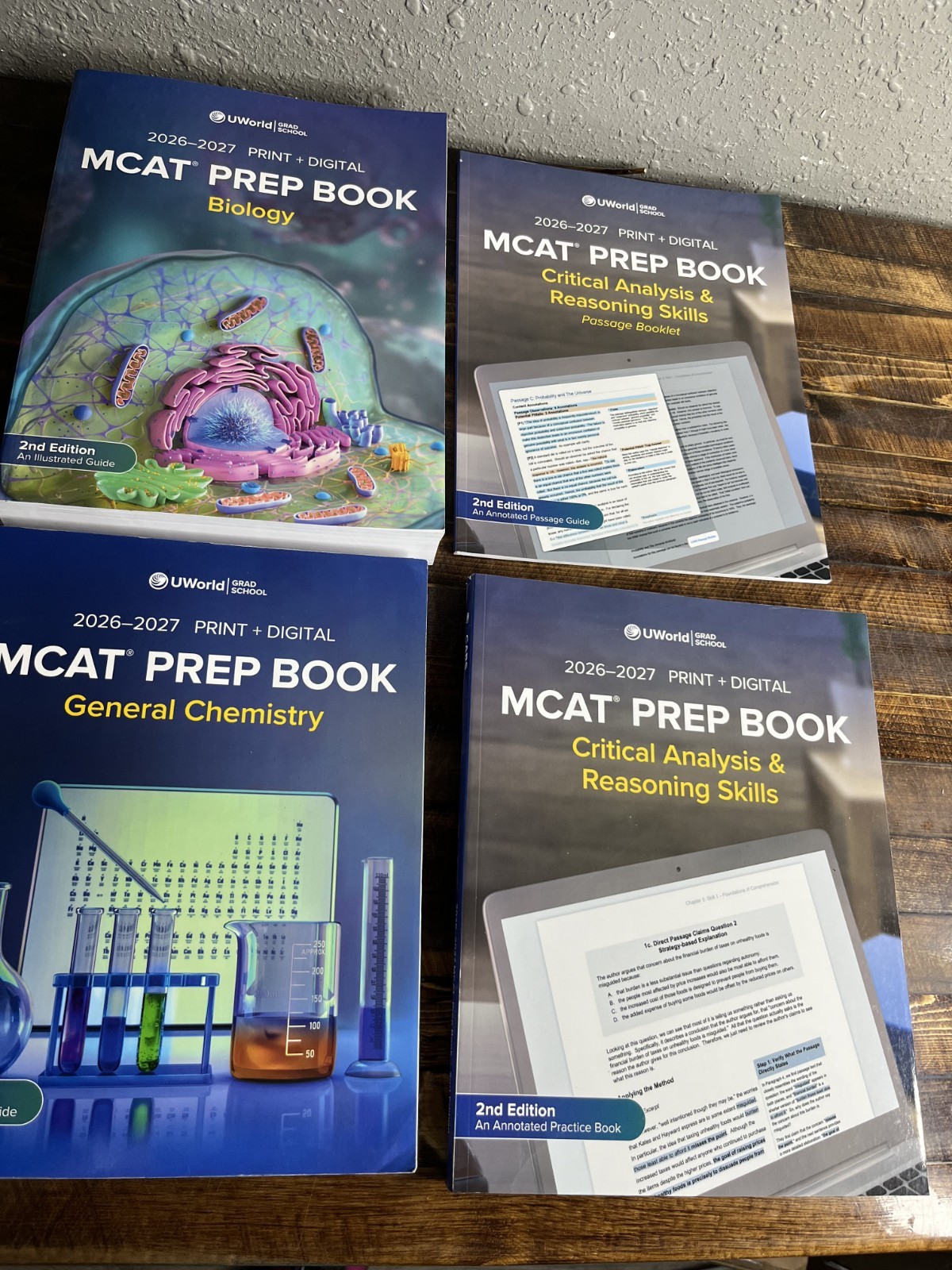 UWorld MCAT Prep Book Bundle 2026-2027 2nd Edition Biology Chem CARS 4-Book Set
