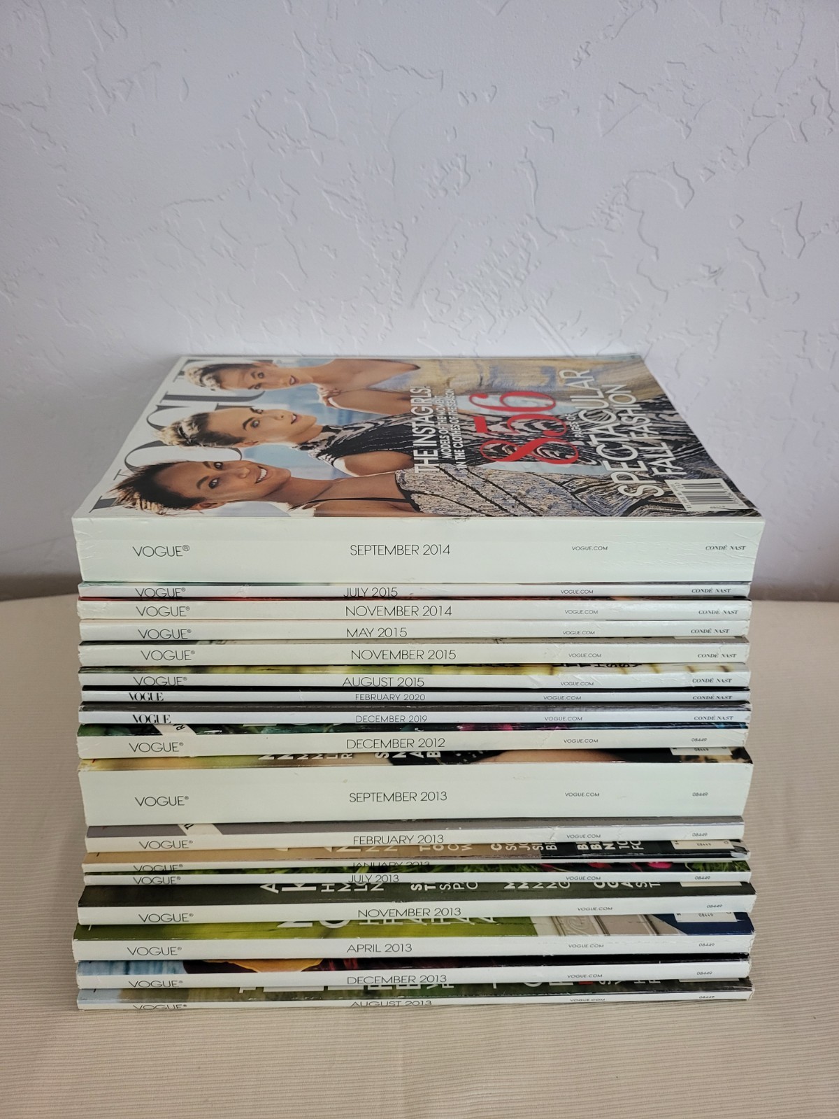 Lot of 17 Vogue Magazines, 2012–2020, includes September 2014 Instagirls issue