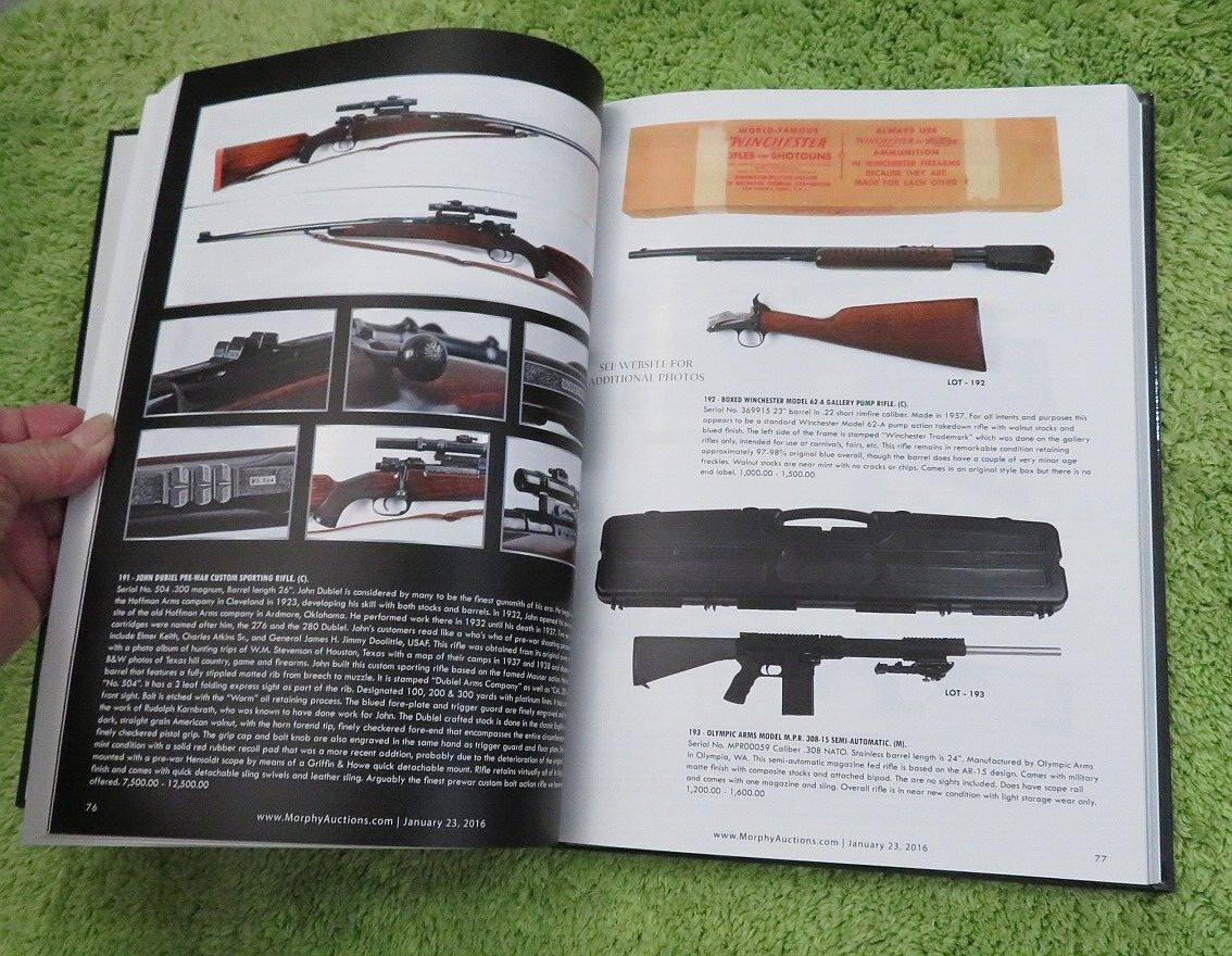 Morphy Auction HARD COVER Catalog Jan 2016 FIREARMS 328 pages Full Color