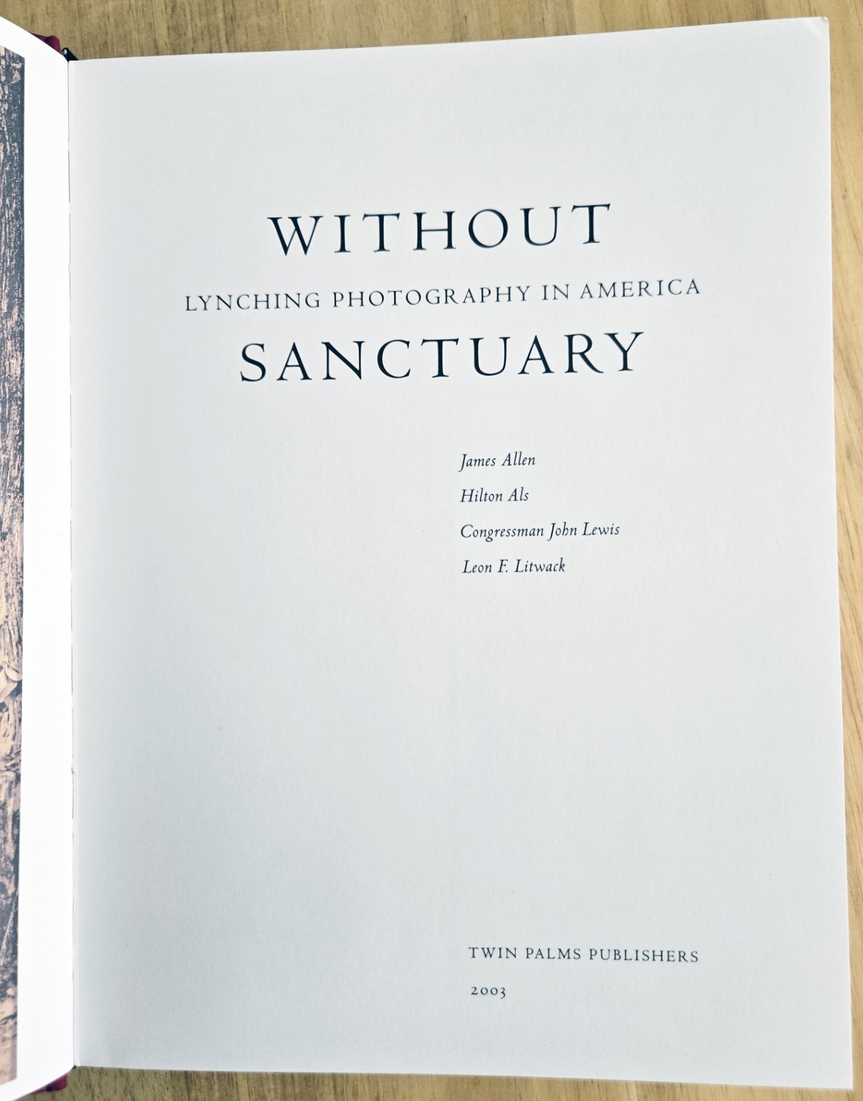 WITHOUT SANCTURAY – JAMES ALLEN – HARDCOVER 2003 – TWIN PALMS PUBLISHERS