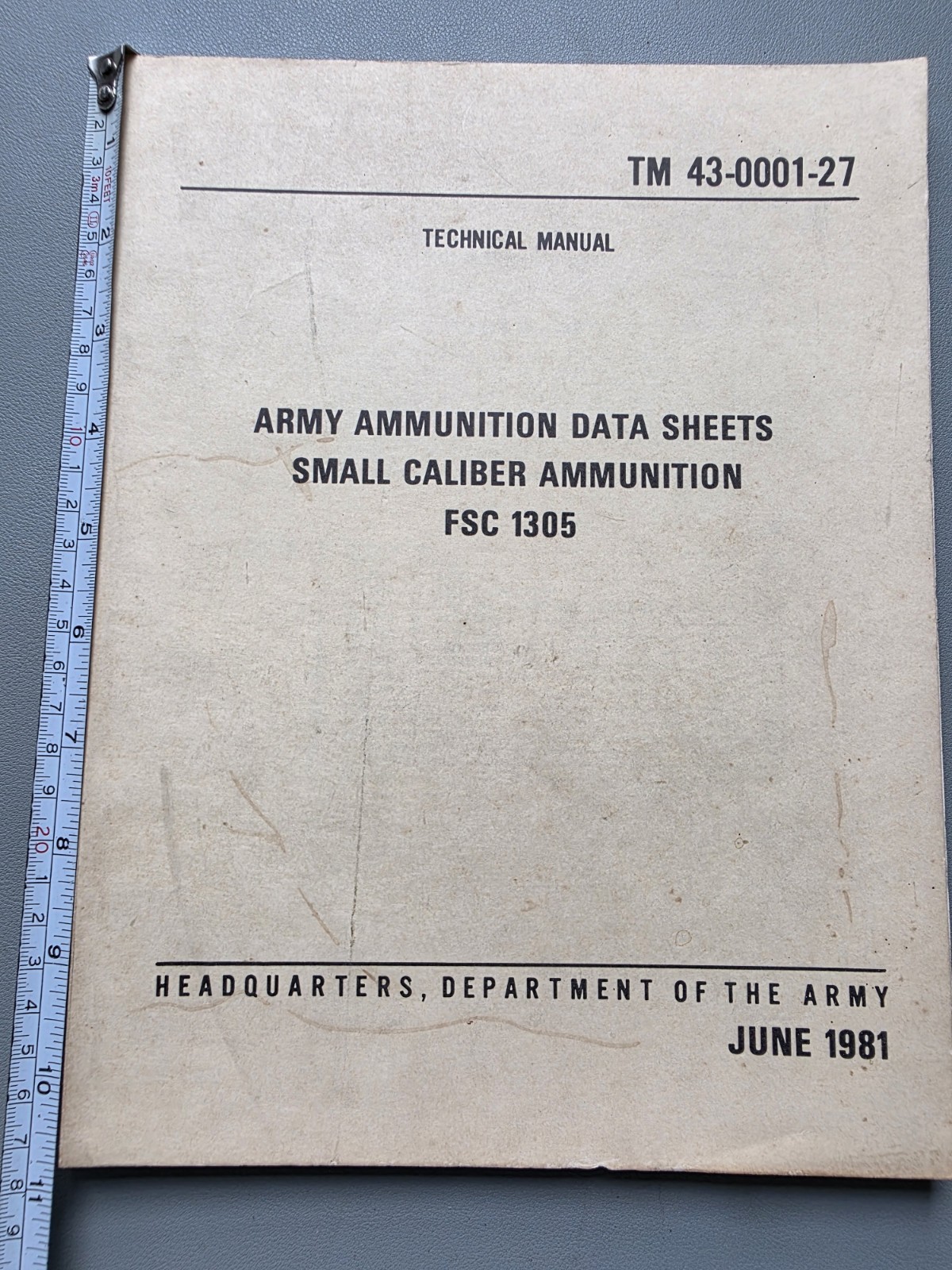 Army Ammunition Data Sheets Small Caliber Ammunition FSC 1305 1981 Tech Manual