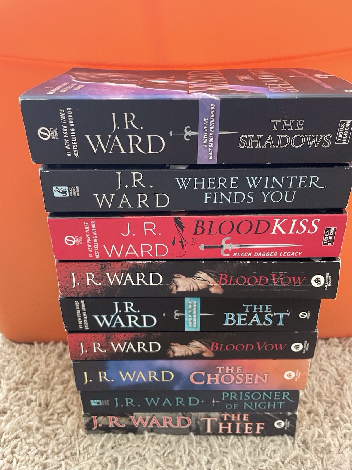 J. R. Ward Paperback Book Lot Of 9