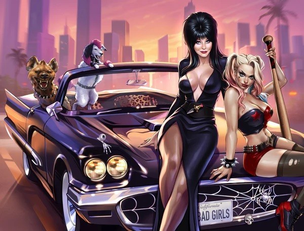 Harley Quinn x Elvira #1 Katya Sinyukhina NYCC Ltd 500 NM DC Comics/Dynamite