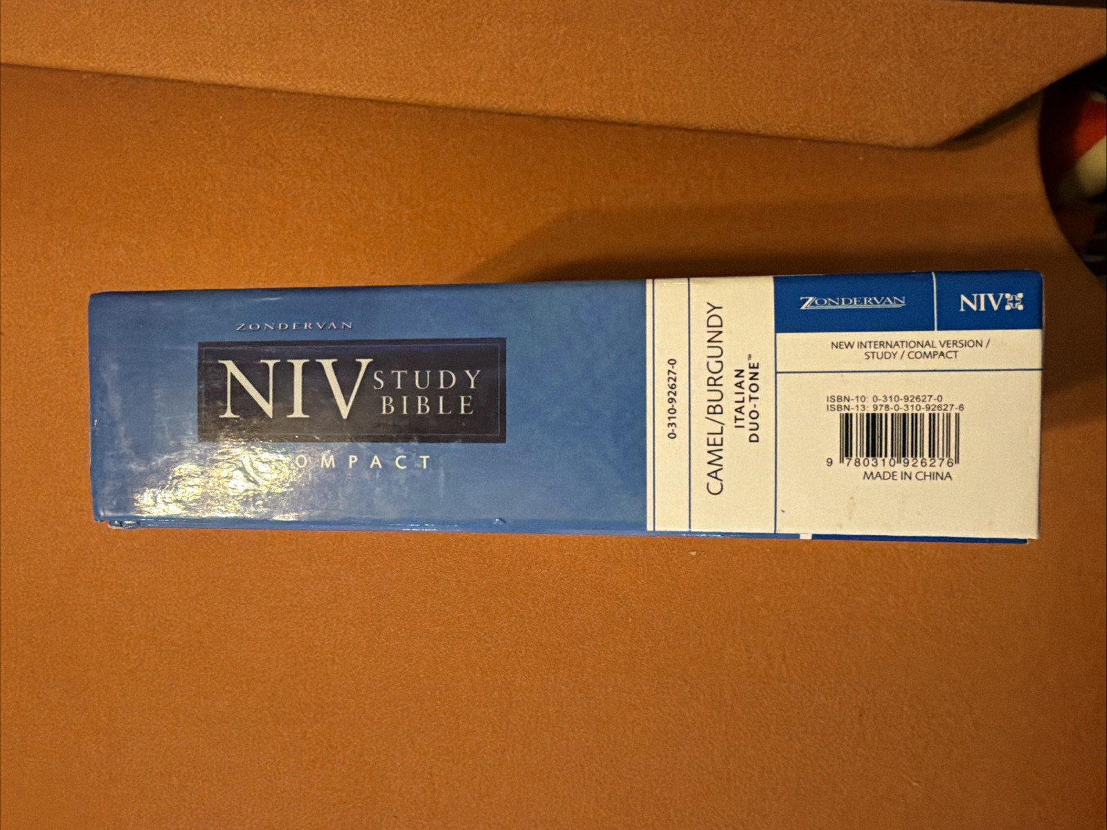 NIV Study Bible Compact by Zondervan Staff Italian Duo Tone Camel/Burgundy