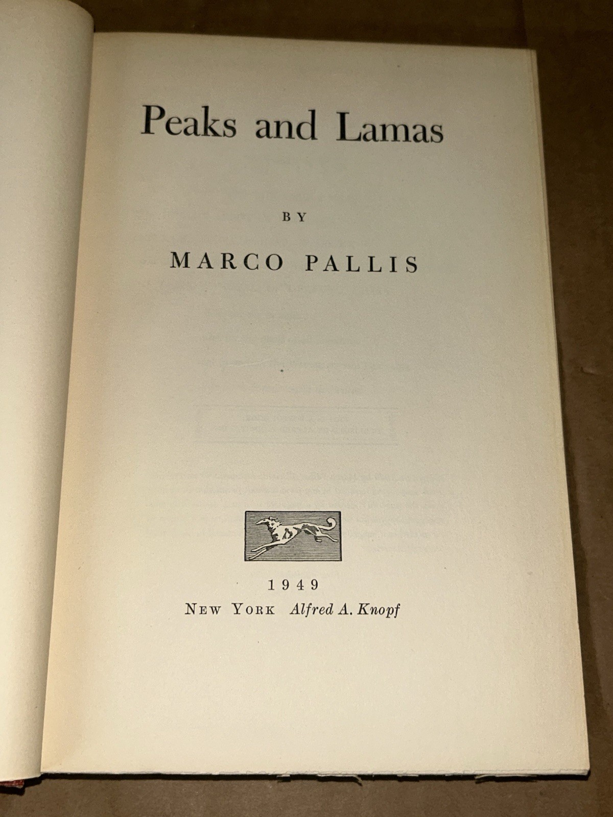1949 Peaks and Lamas by Marco Pallis Hardcover 3rd Printing Alfred A. Knopf