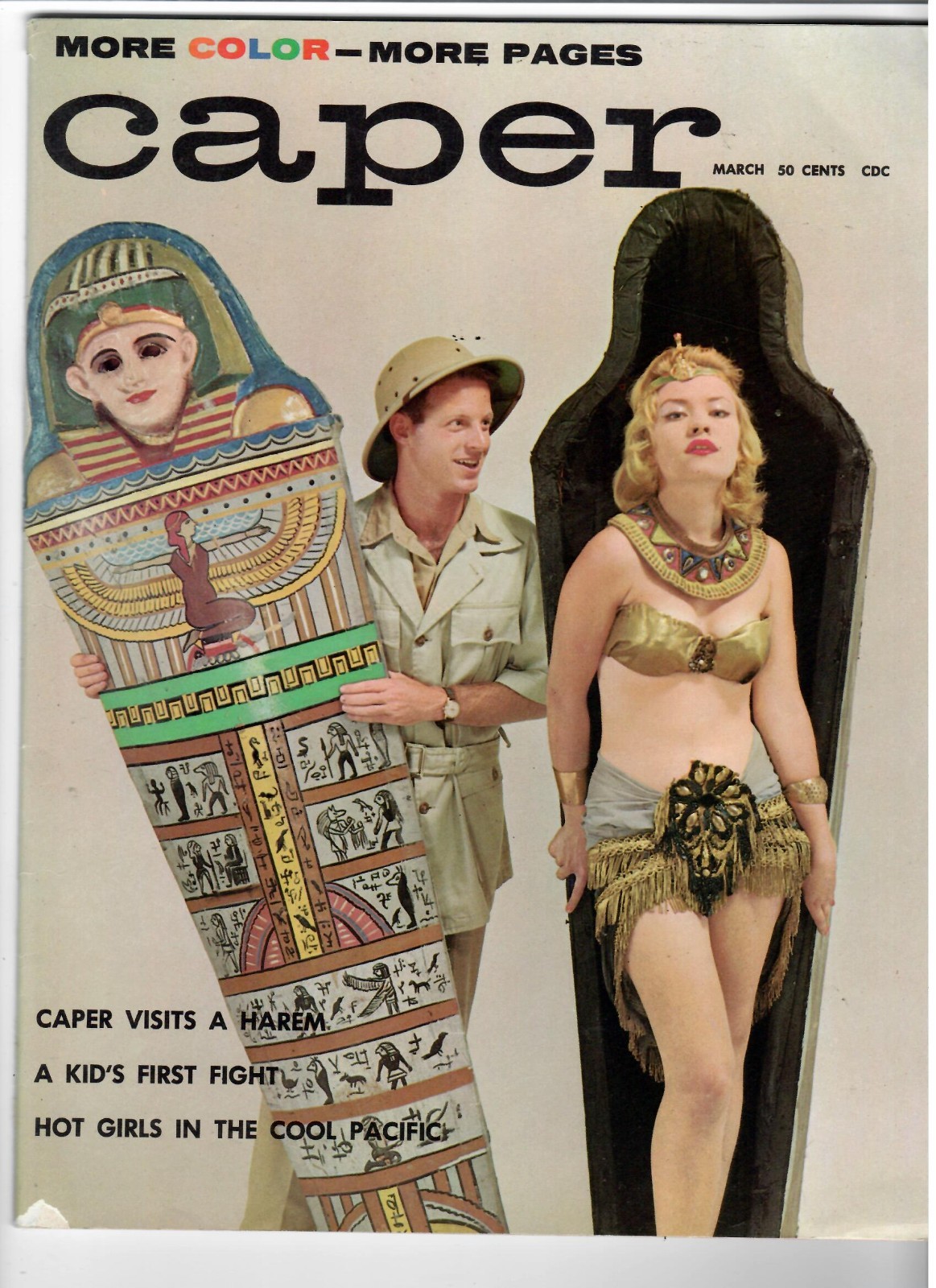 CAPER Men’s Magazine Mar. 1959 Figure Models, Rusty Fisher, Shirley Falls, Other