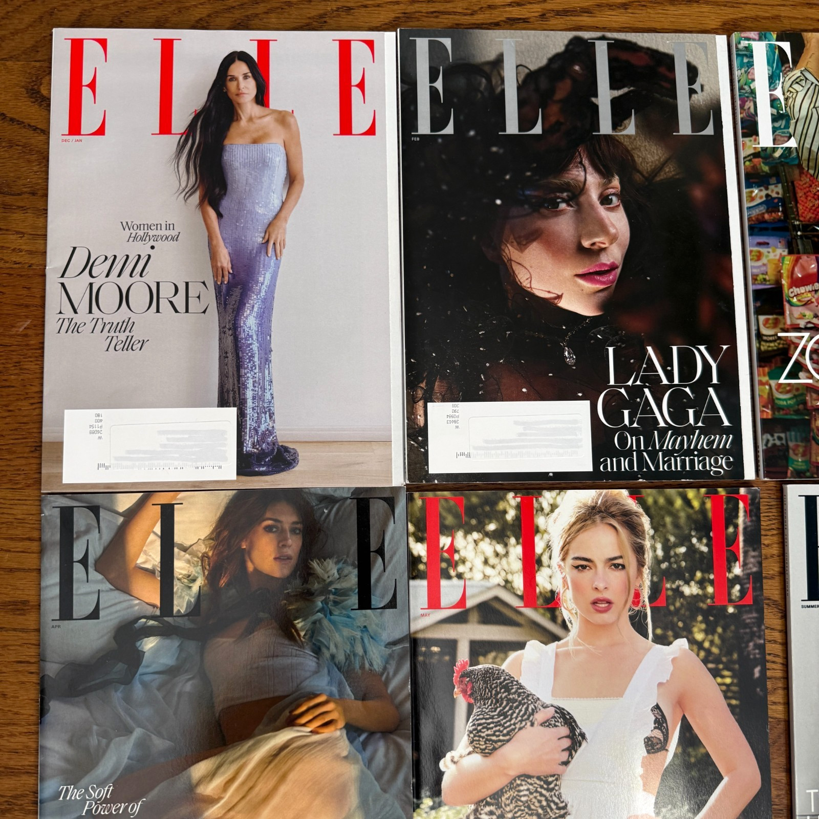 LOT OF 9 ELLE MAGAZINE 2025 COMPLETE YEAR FASHION STYLE CELEBRITY