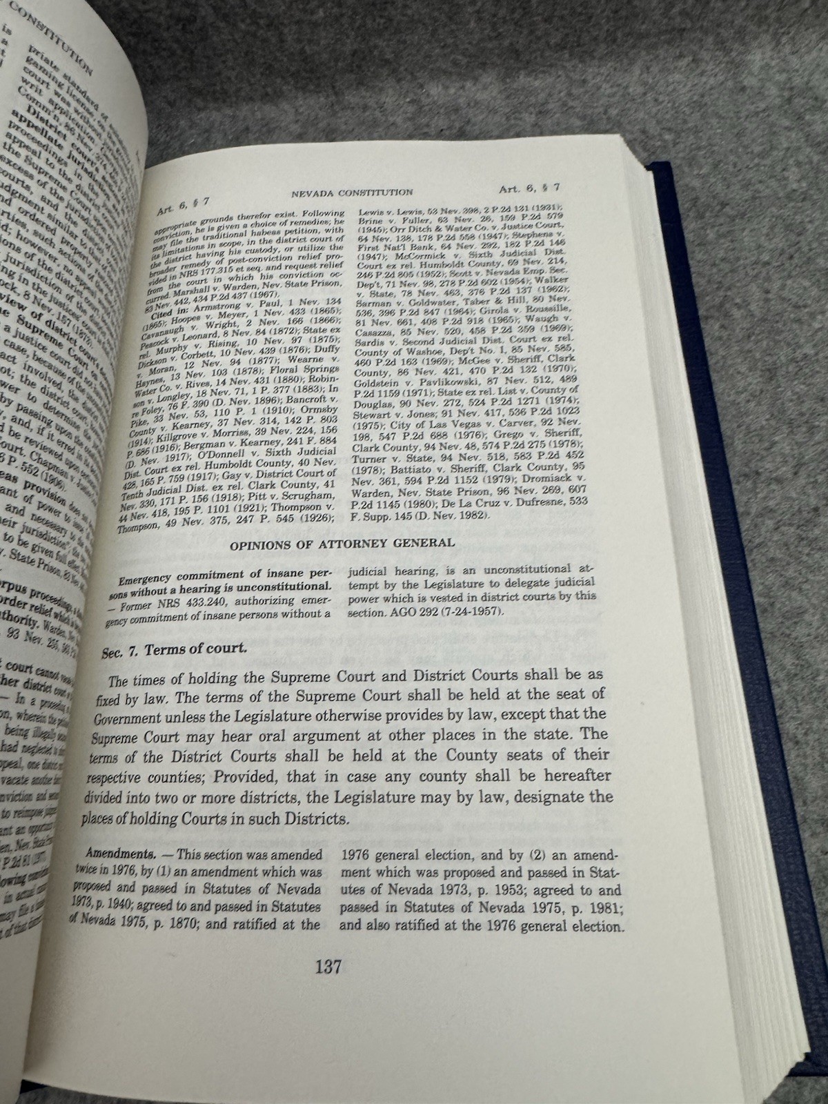 Nevada Revised Statutes Annotated Vol 1 1986 Chapters 0-22 Hardcover