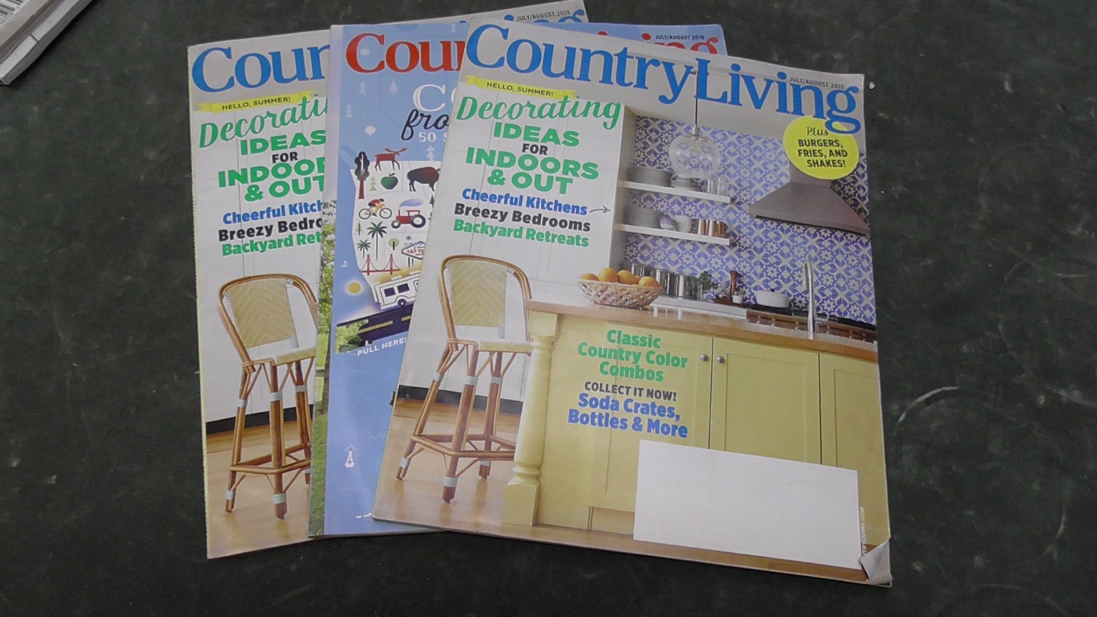 Lot Of 3 Magazines Country Living July/August issues various years