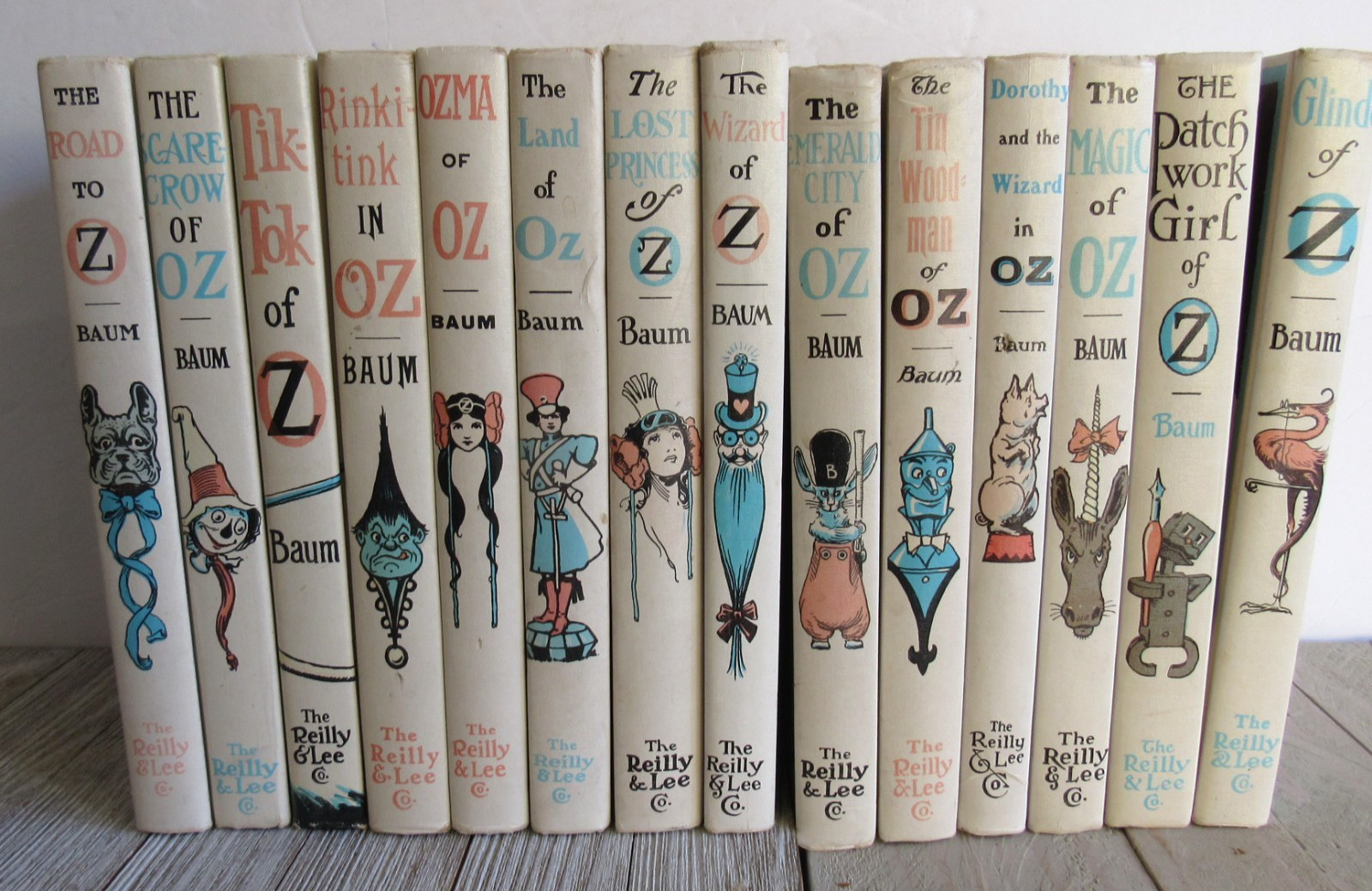 Vtg Lot 14 Wizard of Oz Books 1956 Hardcover White Book Set Baum Reilly & Lee