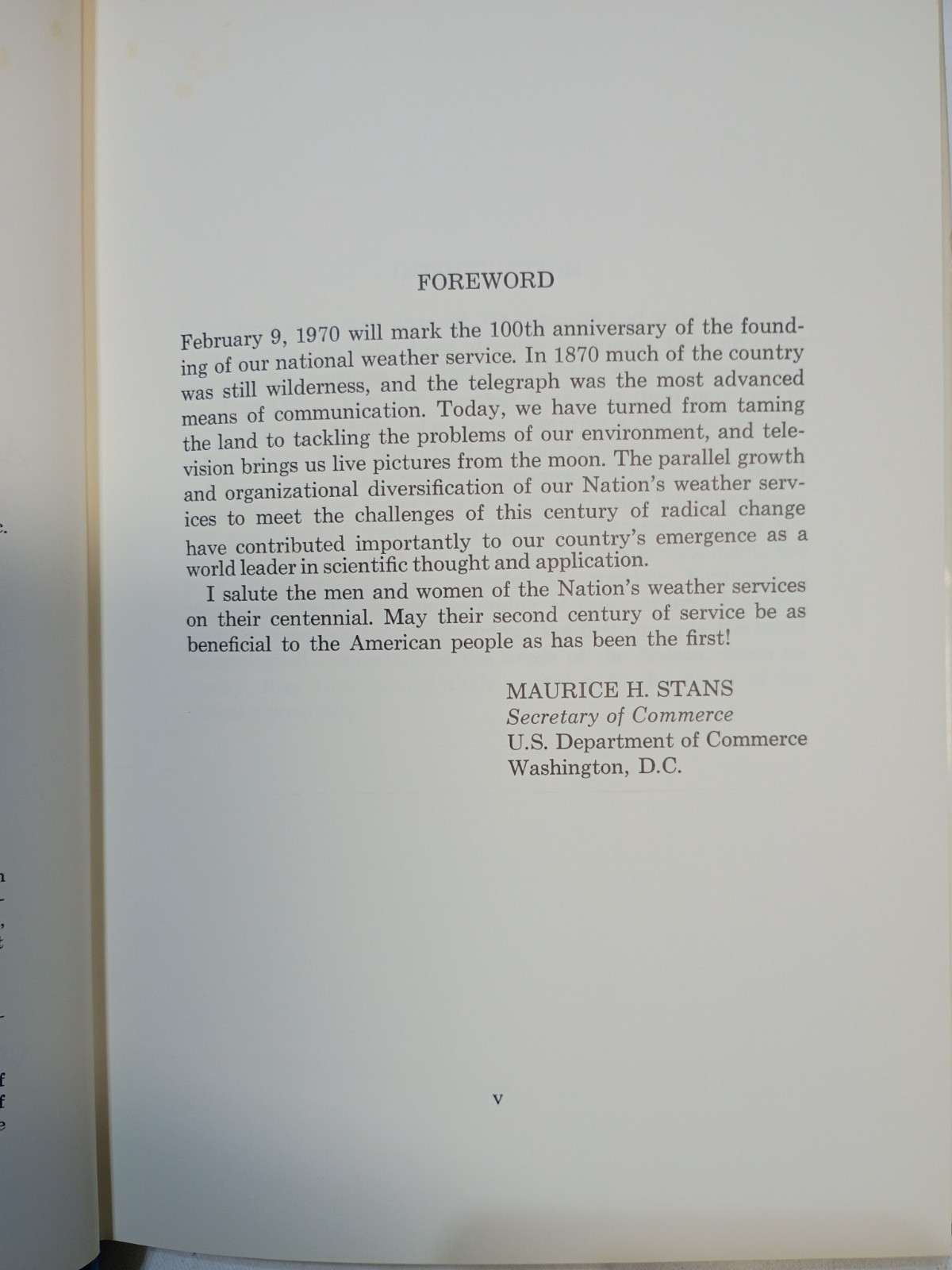 Weather & Climate A Century of Weather Service 1870-1970 Patrick Hughes Hard Cov