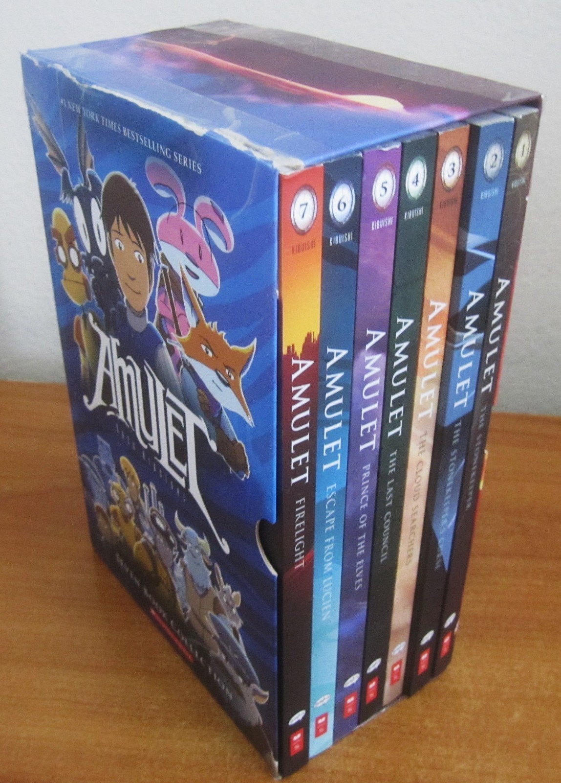 LOT OF 7 AMULET GRAPHIC NOVEL KIDS BOOKS #1-7 BOXED SET