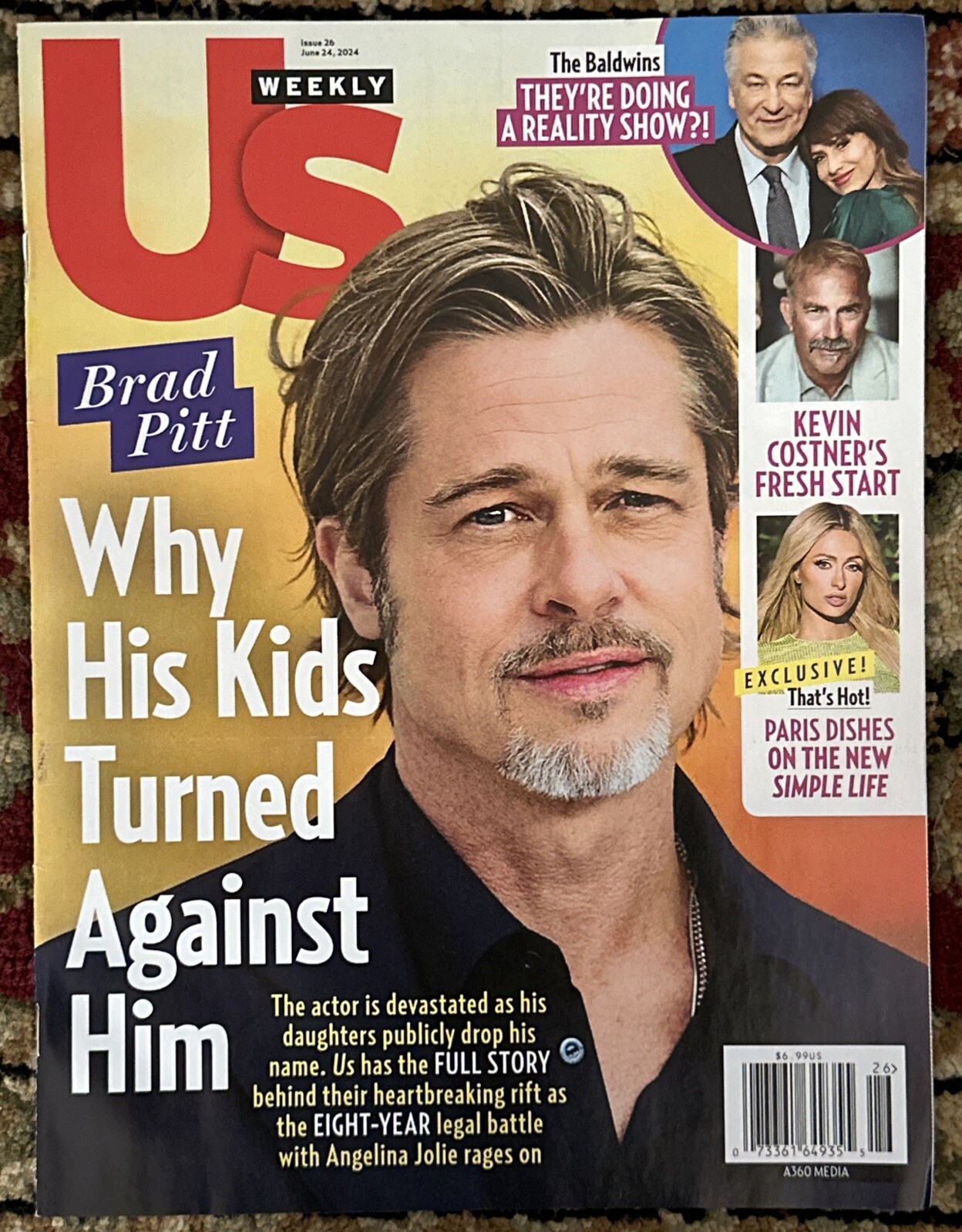 US Weekly Magazine June 24th 2024 Brad Pitt