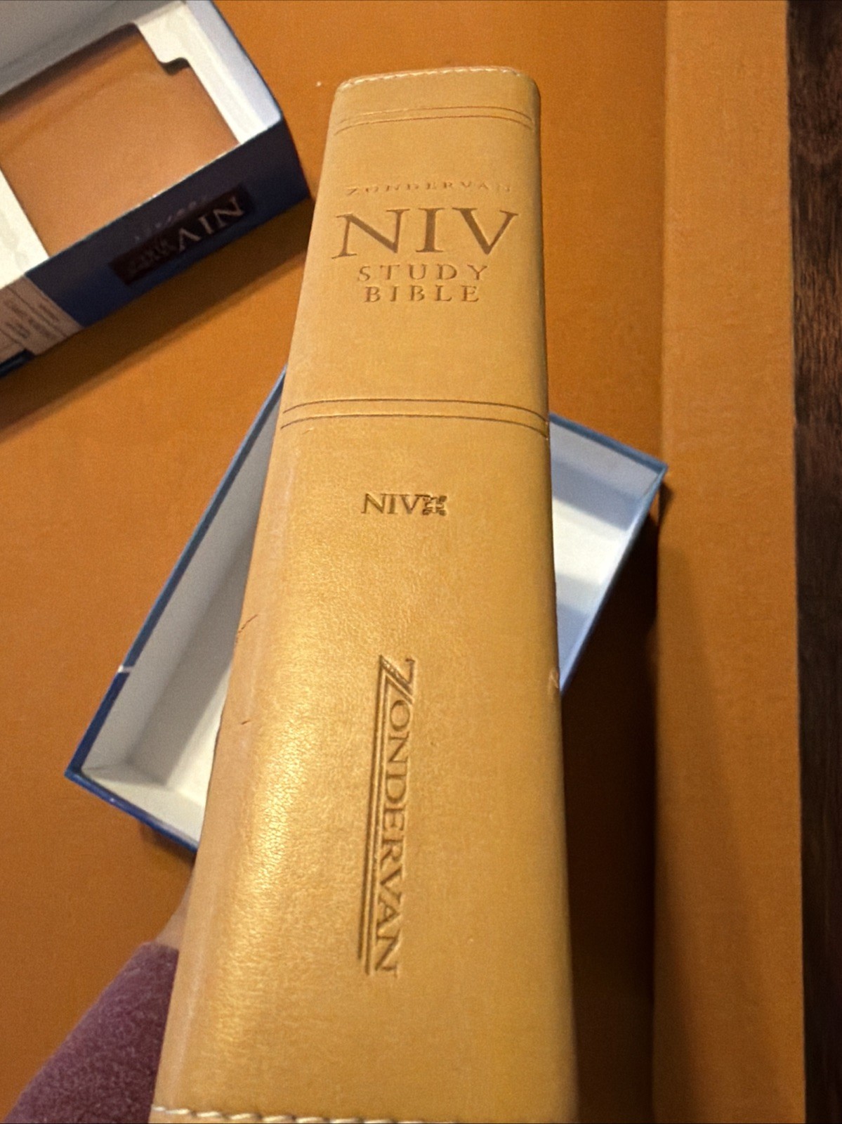 NIV Study Bible Compact by Zondervan Staff Italian Duo Tone Camel/Burgundy