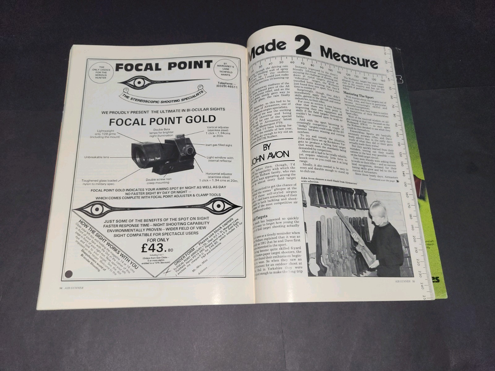 1986 Vintage Air Gunner Gun Magazine Centerfold Poster Airgun Brittish European