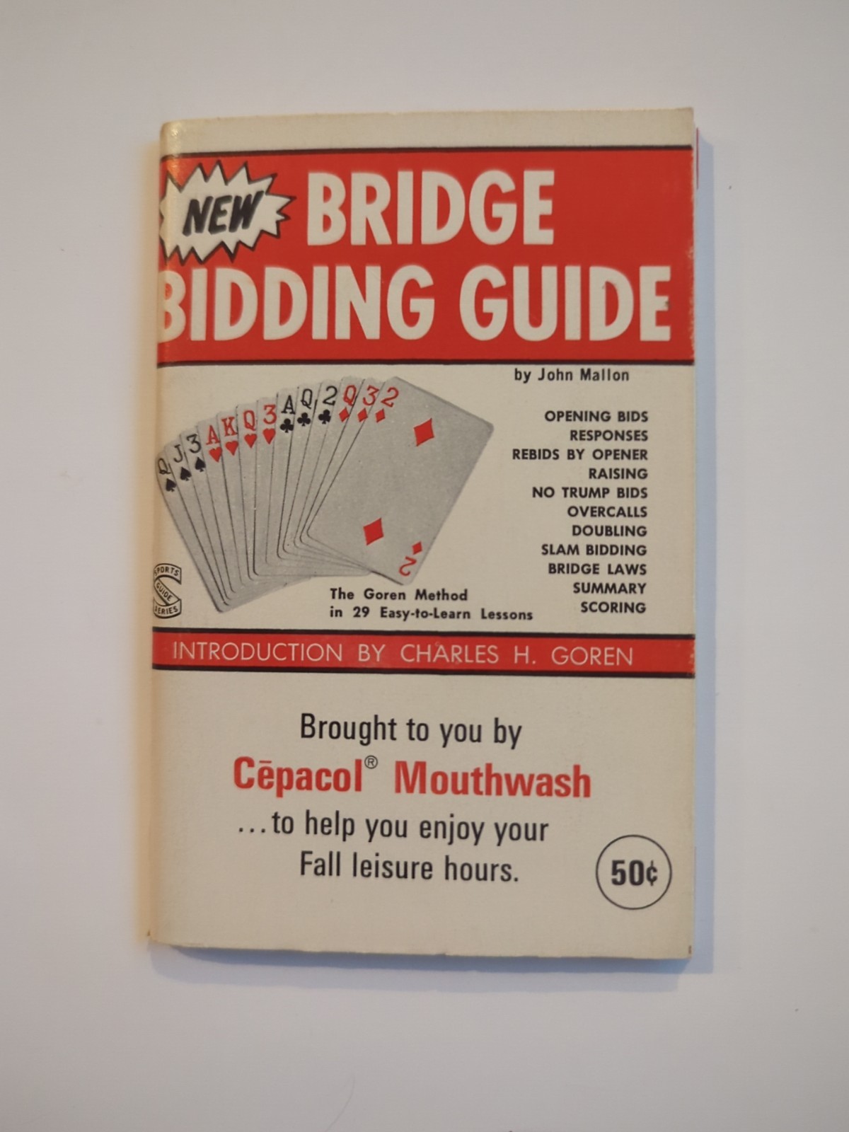 Vintage Bridge Bidding Guide Cepacol Mouthwash Mini-Book SC 1967 John Mallon