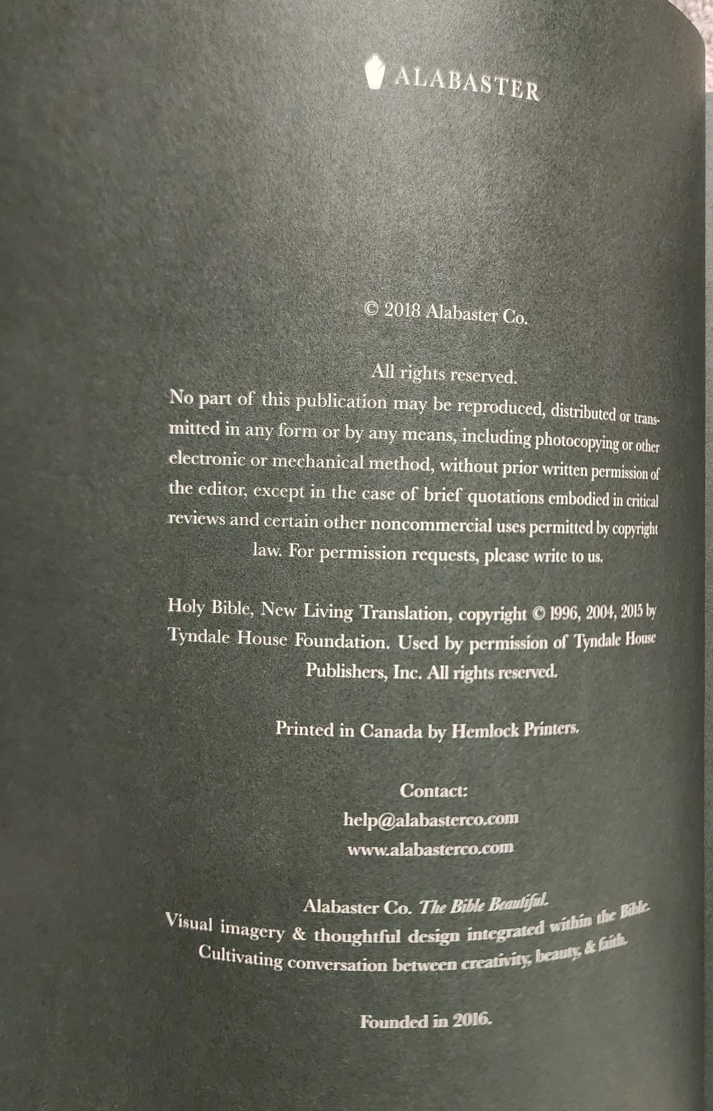 Book of Psalms Alabaster Bible 2018 Paperback Illustrated Mint Condition