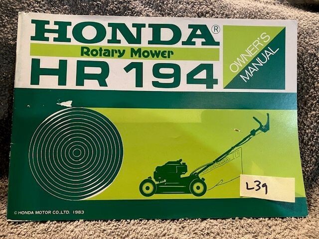 OEM HONDA HR194 ROTARY MOWER OWNERS MANUAL CW 1983