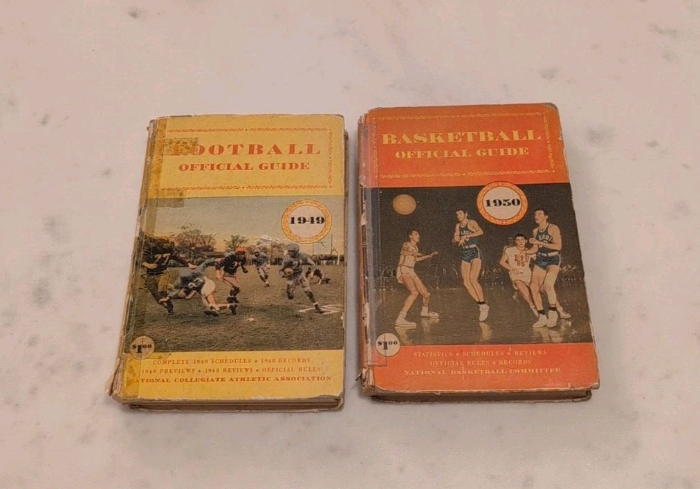 1949 FOOTBALL NCAA + 1950 NATIONAL BASKETBALL COMMITTEE OFFICIAL GUIDE HC BOOK
