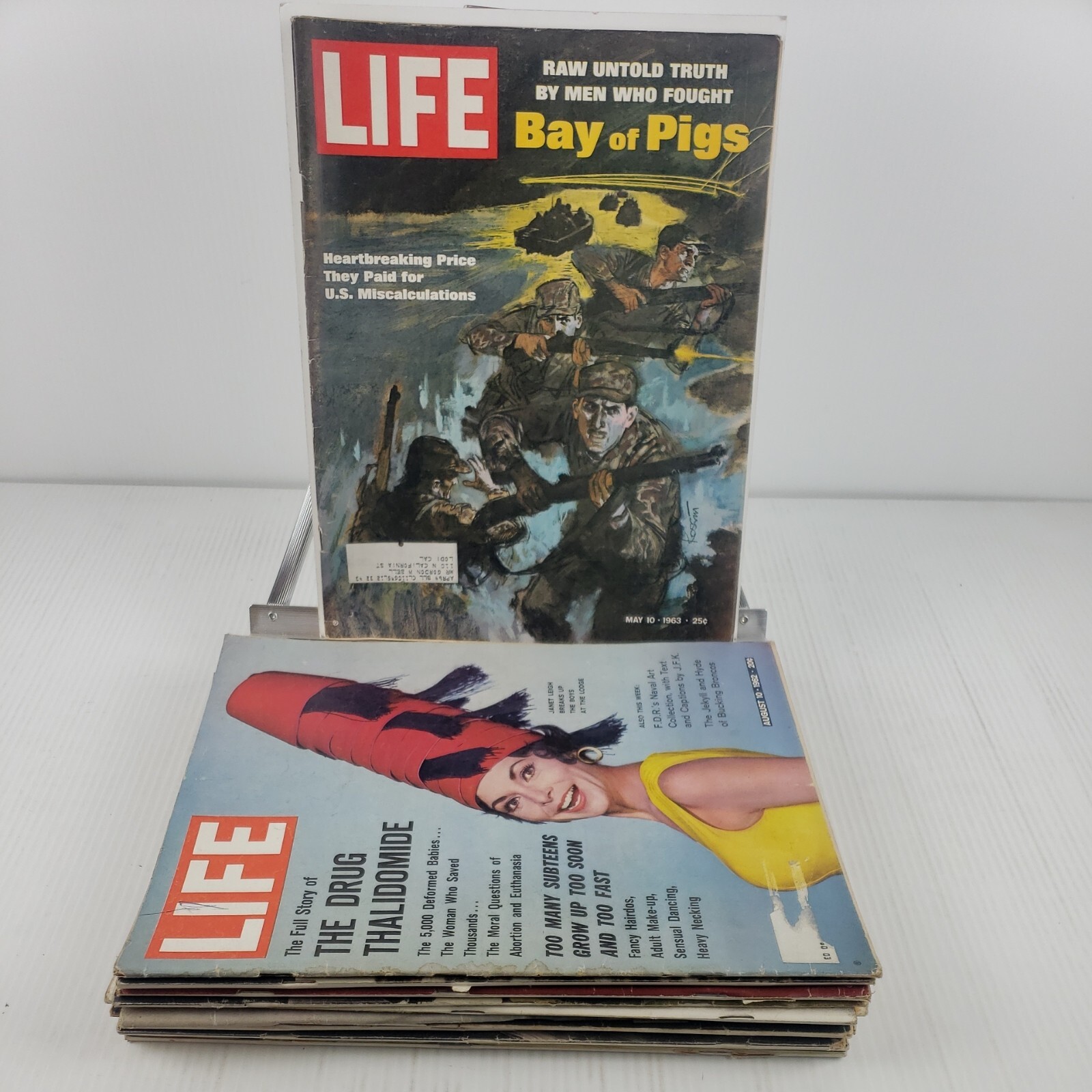 Lot of 12 Life Magazines 1961 – 1964; Bay of Pigs, Japan, Sid Caesar, Thalidomid