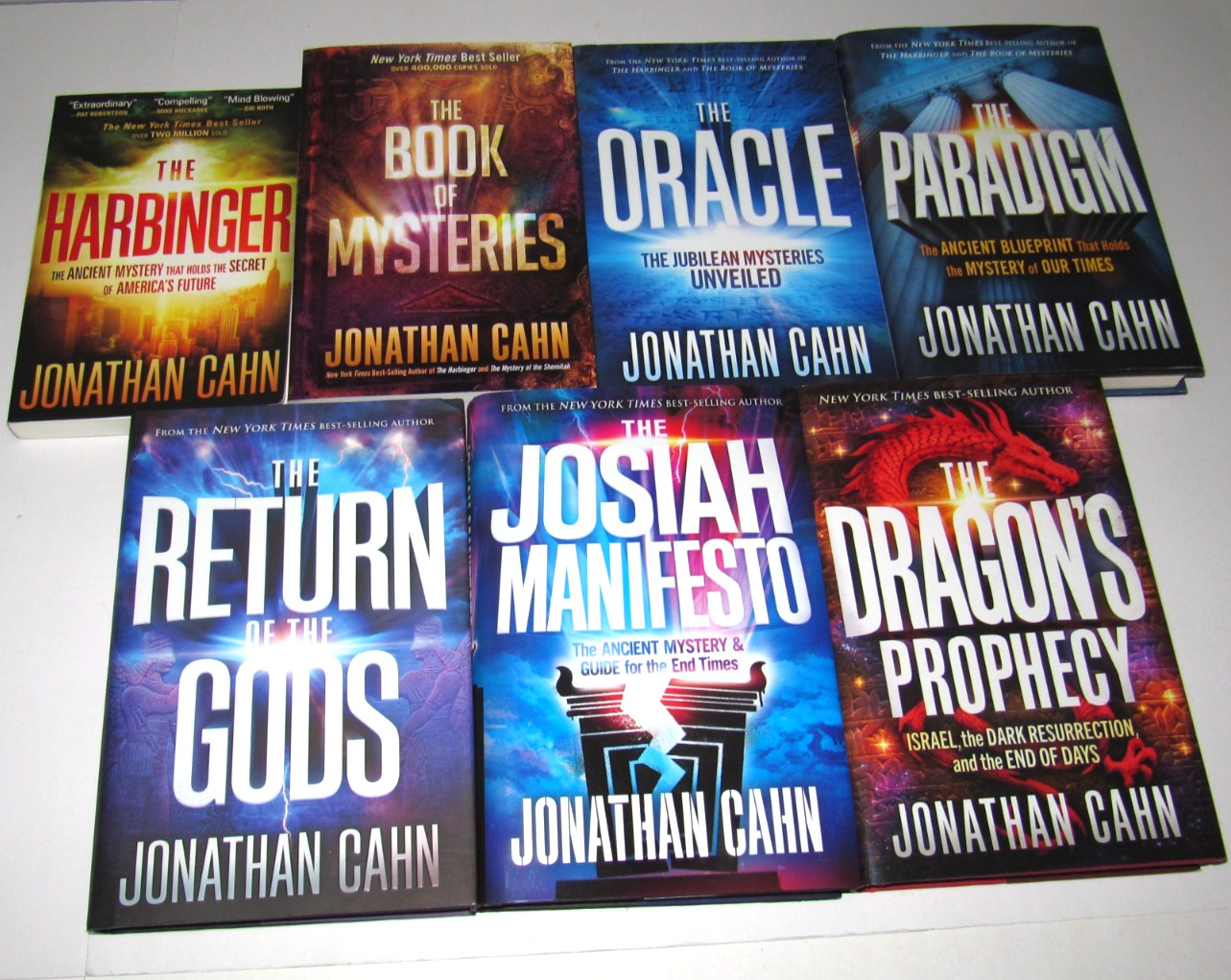 Lot of 7 books by Jonathan Cahn TPB/HB Josiah Manifesto, Dragon’s Prophecy