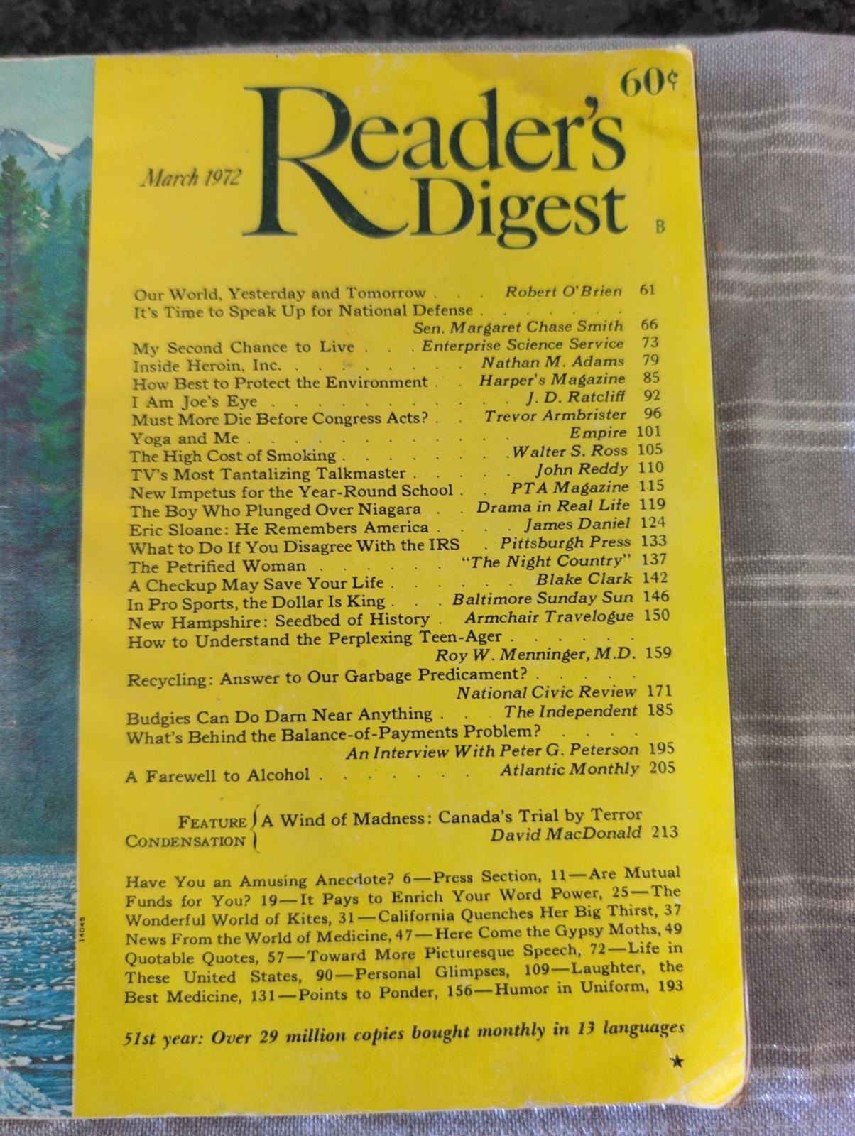 Reader’s Digest March 1972 Vintage Magazine