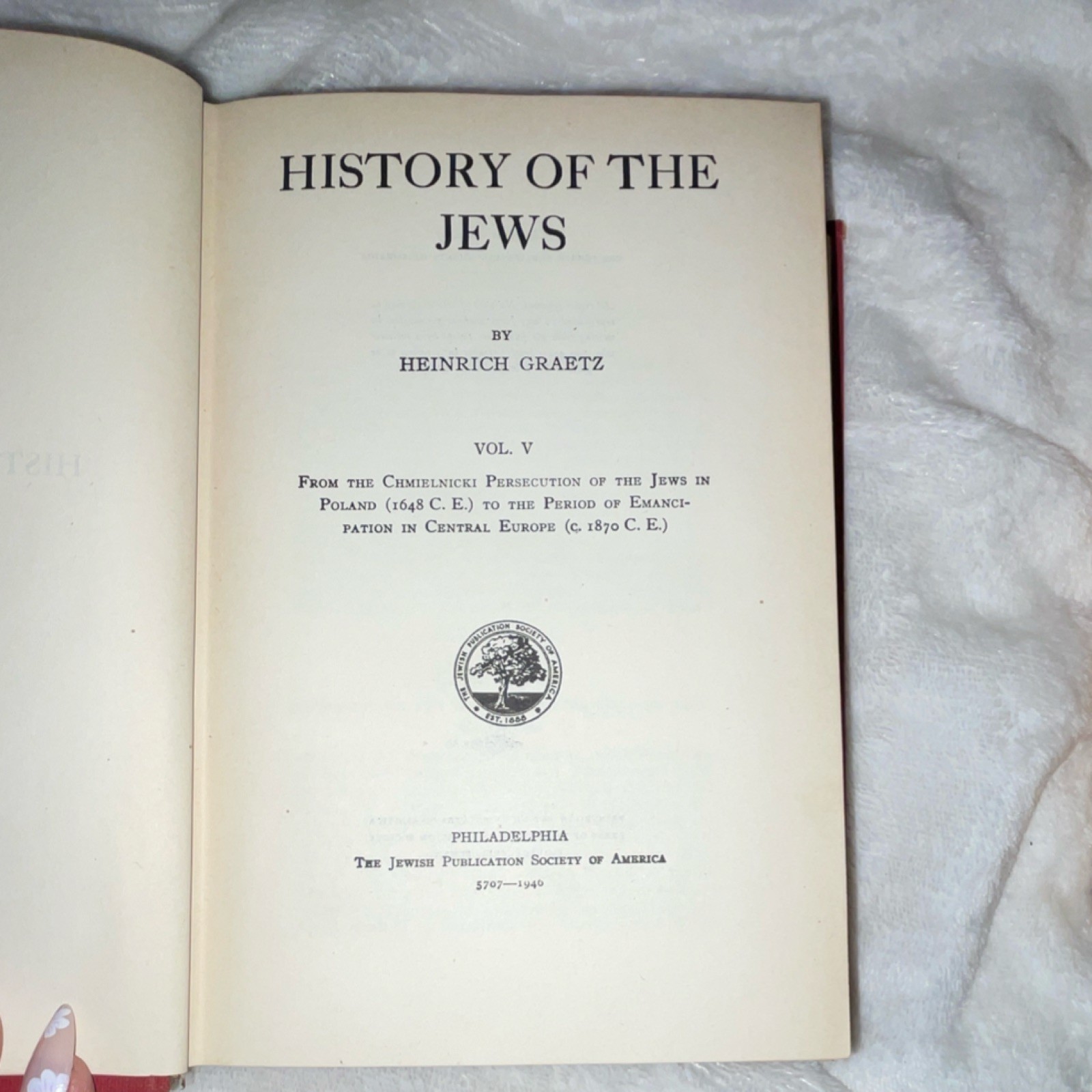 RAREGraetz History of the Jews 1948 Williamsburg Nuclear Scientist Maurice Indig