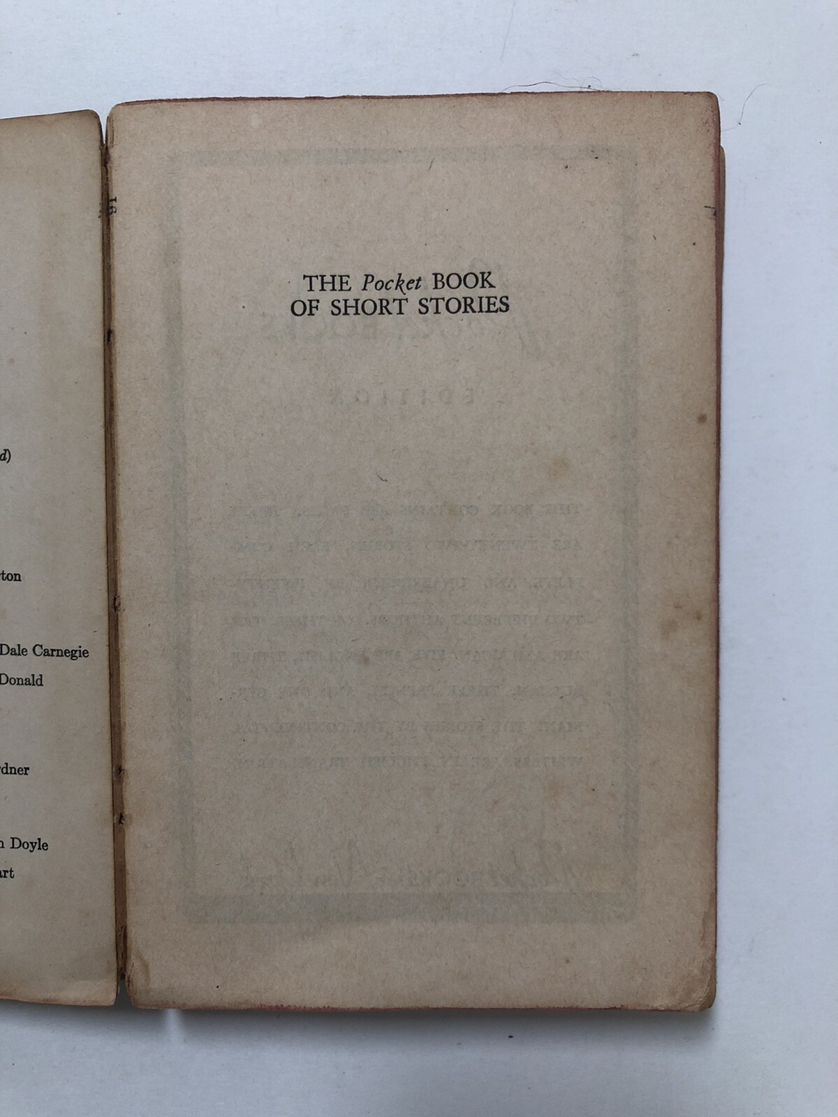 The Pocket Book of Short Stories – 440 Pages (8th Printing Nov. 1941, Paperback)