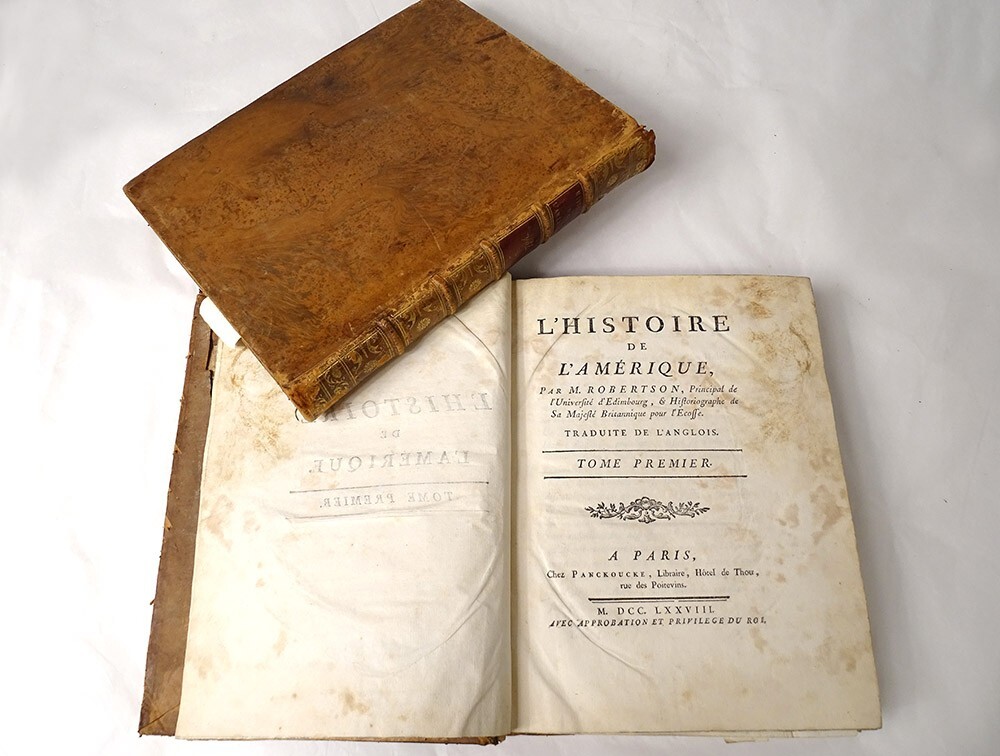 2 Lbs History Of America Robertson Panckoucke Paris 1778 XVIII