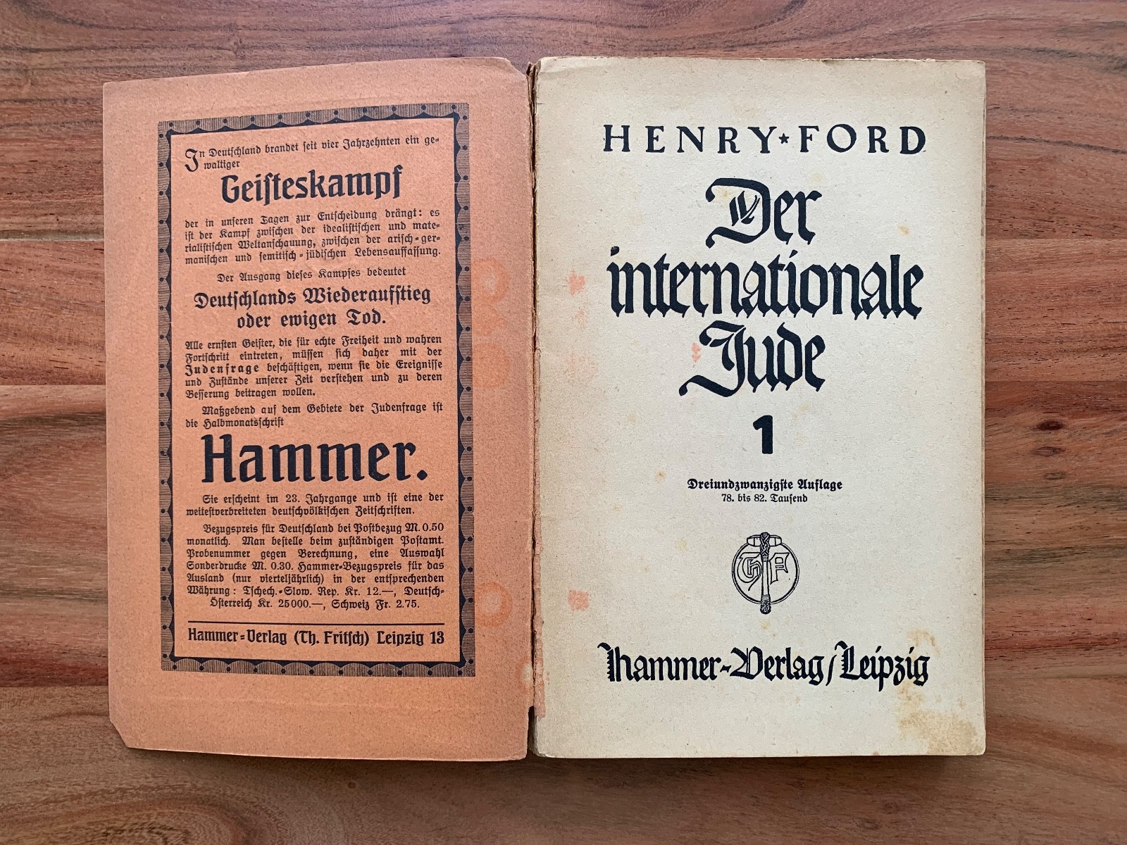 Der Internationale Jude – THE INTERNATIONAL JEW BY HENRY FORD, v.1,2 1922