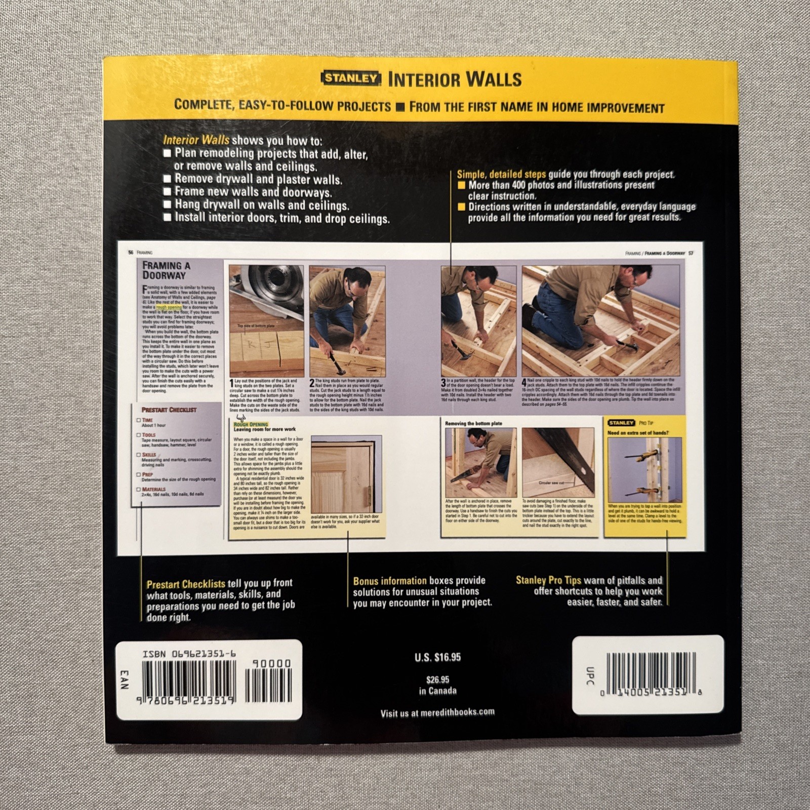 Interior Walls : Framing, Drywalling, Trimming by Ken Sidey (2003, Trade…