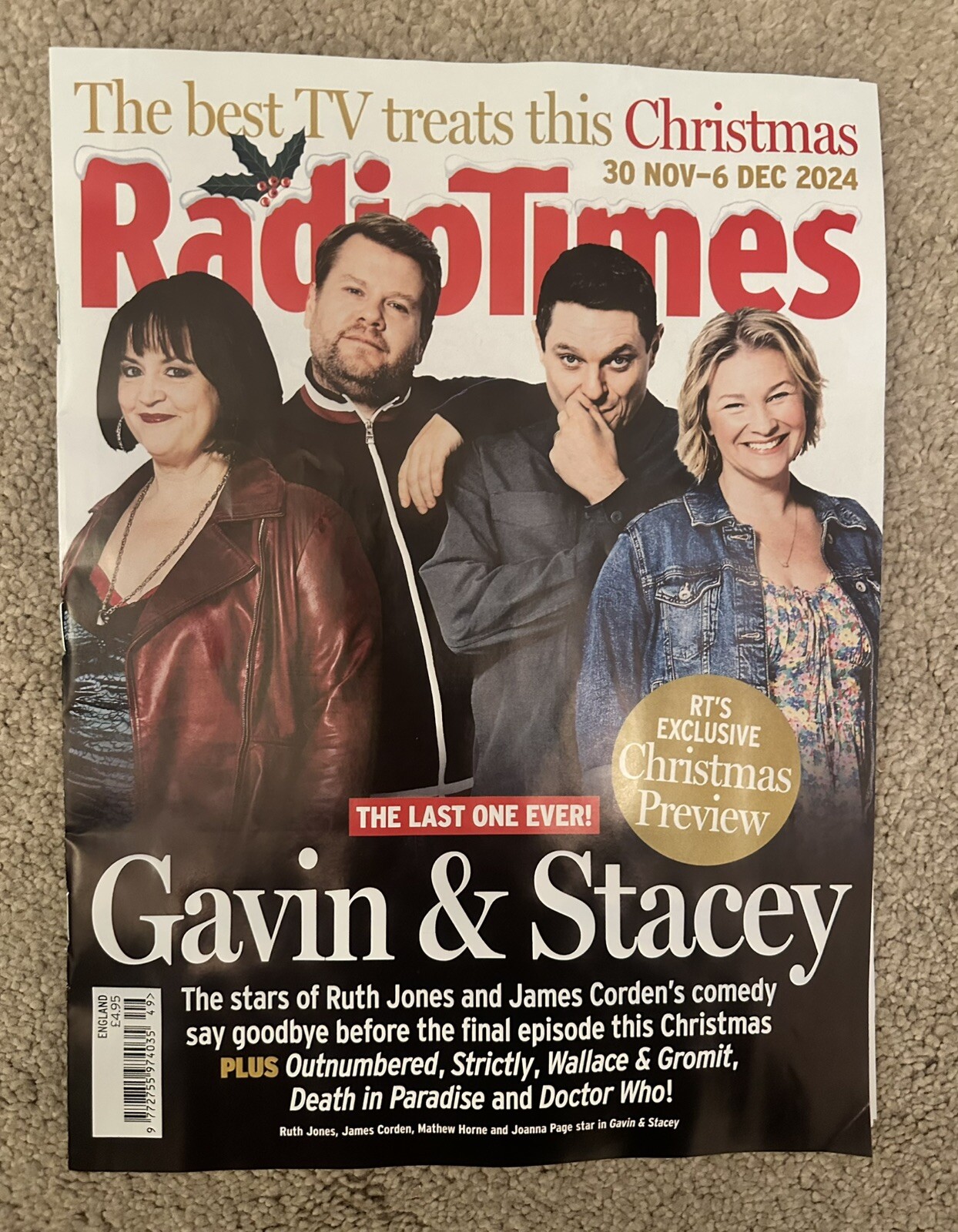Radio Times 30th November-6th December 2024 30/11-6/12/24 Gavin & Stacey Final