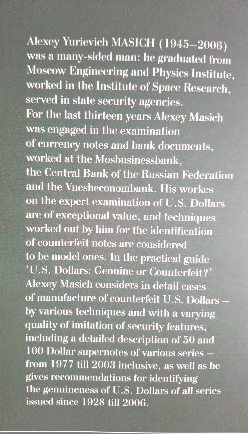 U.S. Dollars: Genuine or Counterfeit by Alexey Masich PB, 104 Pages, Rare