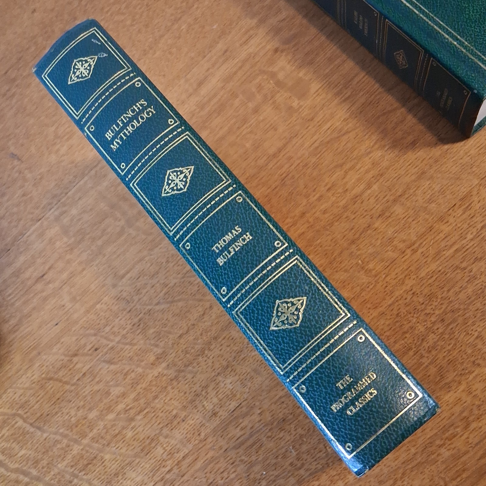 4 “Programmed Classics” Books Green Gold Deco Emerson, Bulfinch Franklin… Nice