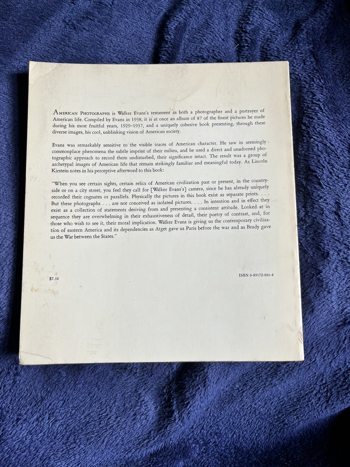 Walker Evans American Photographs 1975 Edition Lincoln Kirstein East River Press