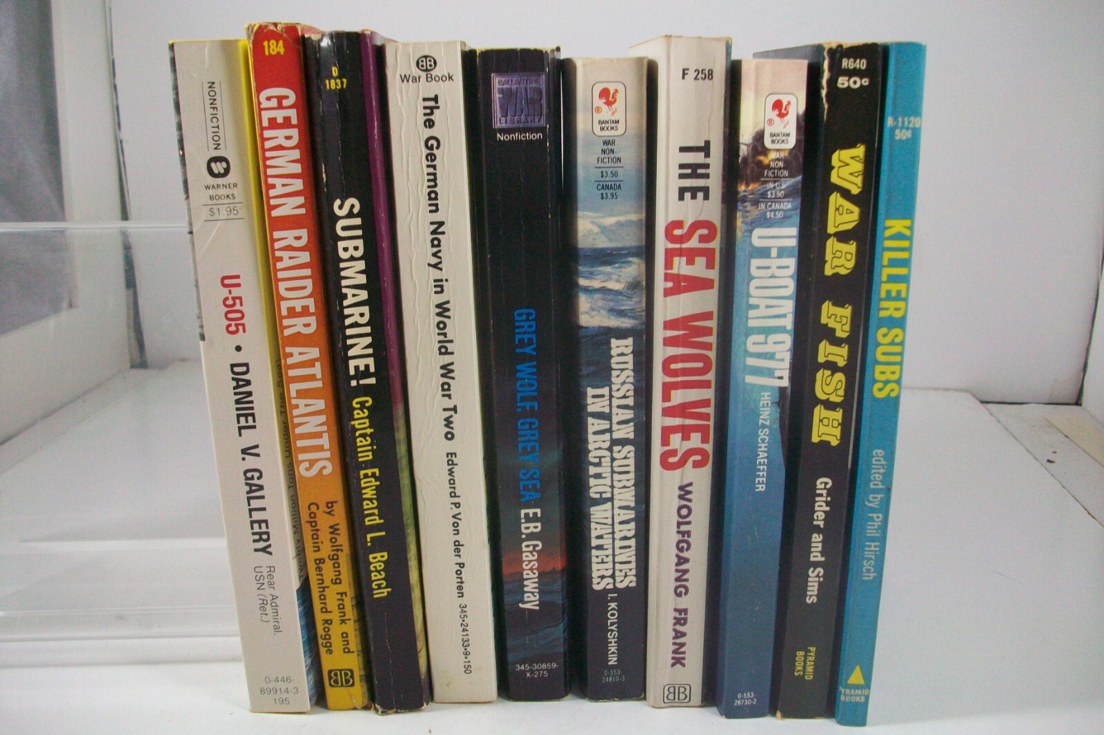 LOT OF 10 VINTAGE U-Boat / Submarine Paperbacks all in Very Good Condition