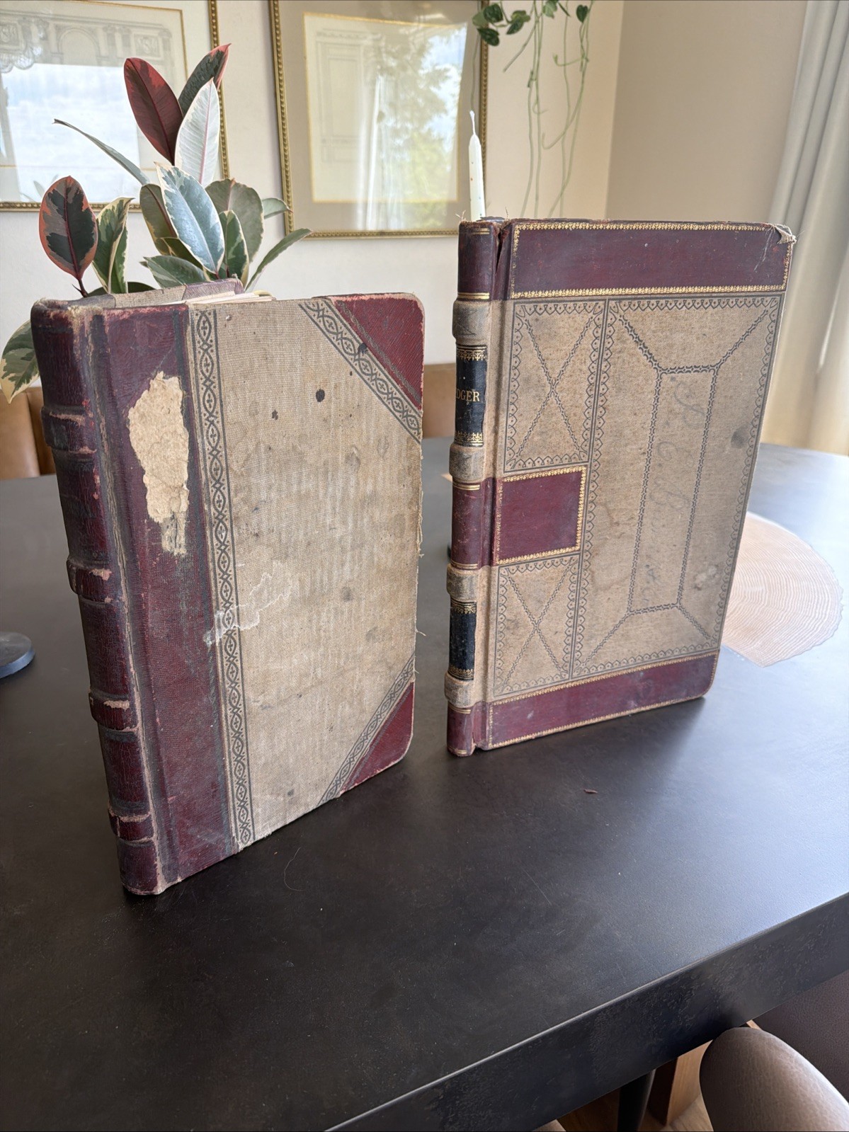Antique Leather Bound Ledger 12 1/2″ x 8 1/8″ And Journal In Other Size.