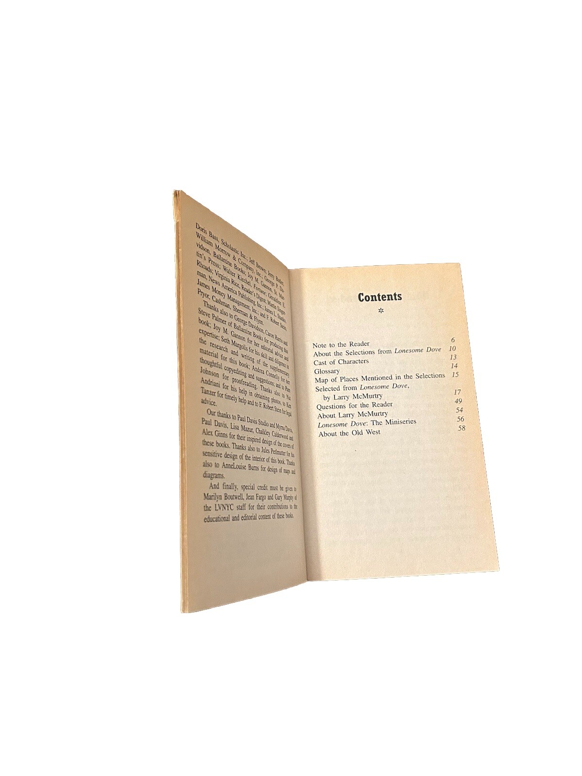 Writers’ Voices Selected from Lonesome Dove by Larry McMurtry 1992 Vintage