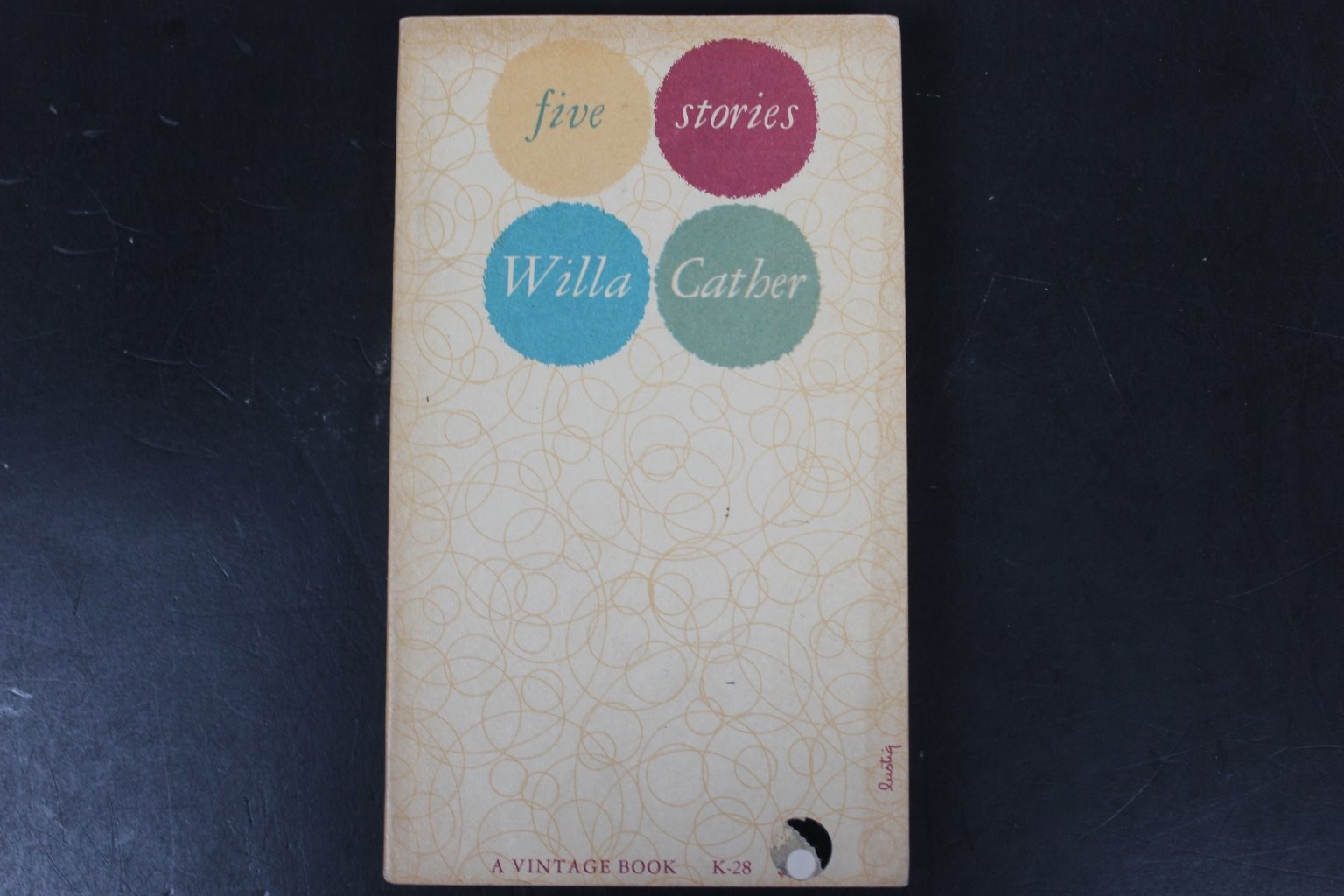 Five Stories Willa Cather 1959 Fourth Printing Vintage Book K-28 Lustig PB