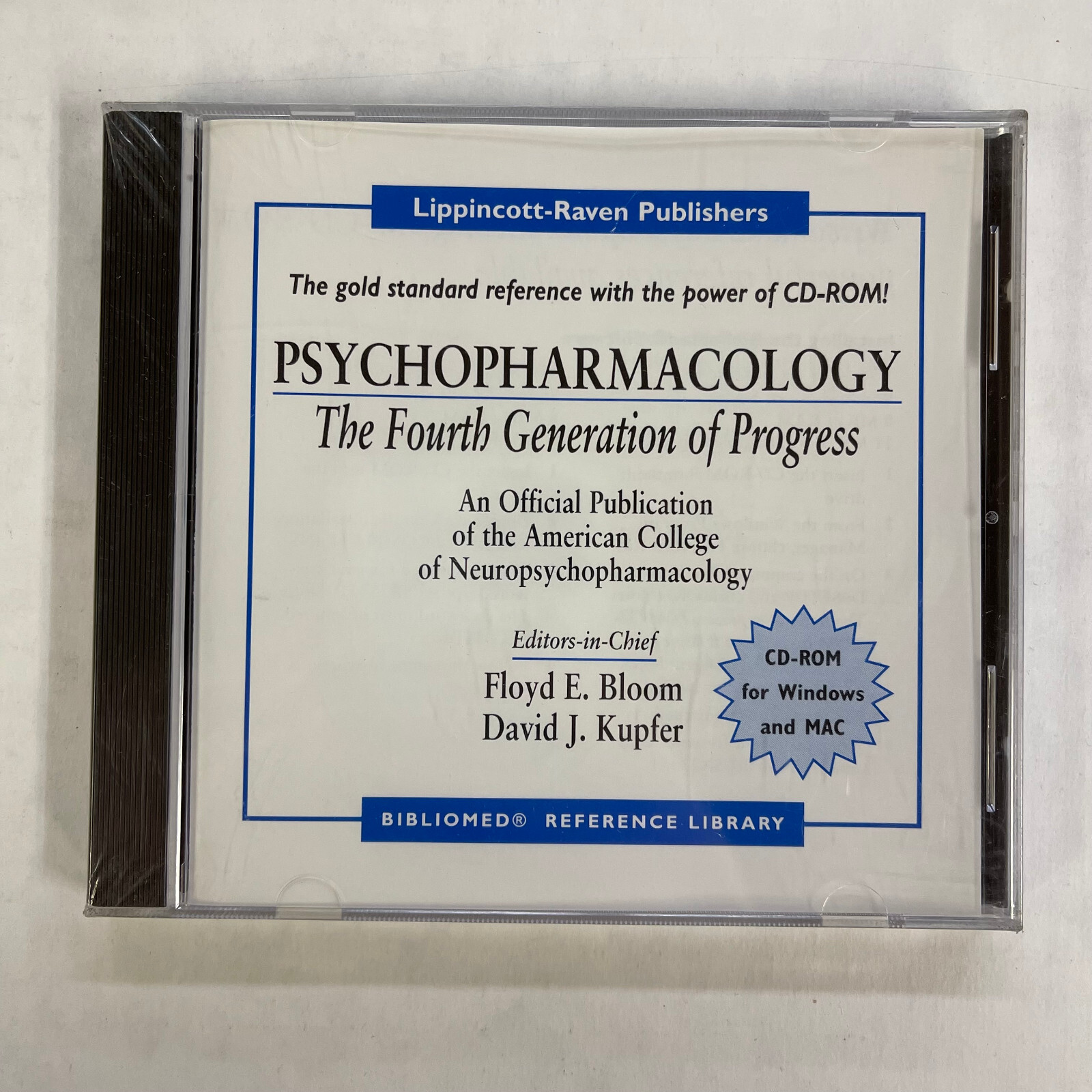 Official Publication of the American College of Psychopharmacology CD-ROM Sealed