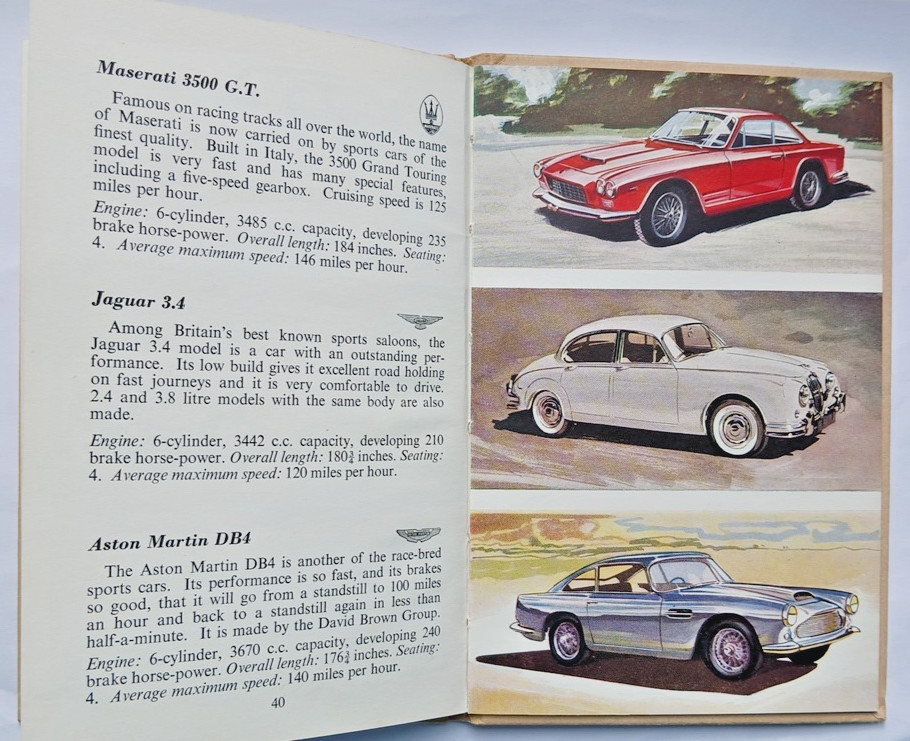 Ladybird Book of Motor Cars 1963, series 584, revised ed, 2/6, DJ, David Carey