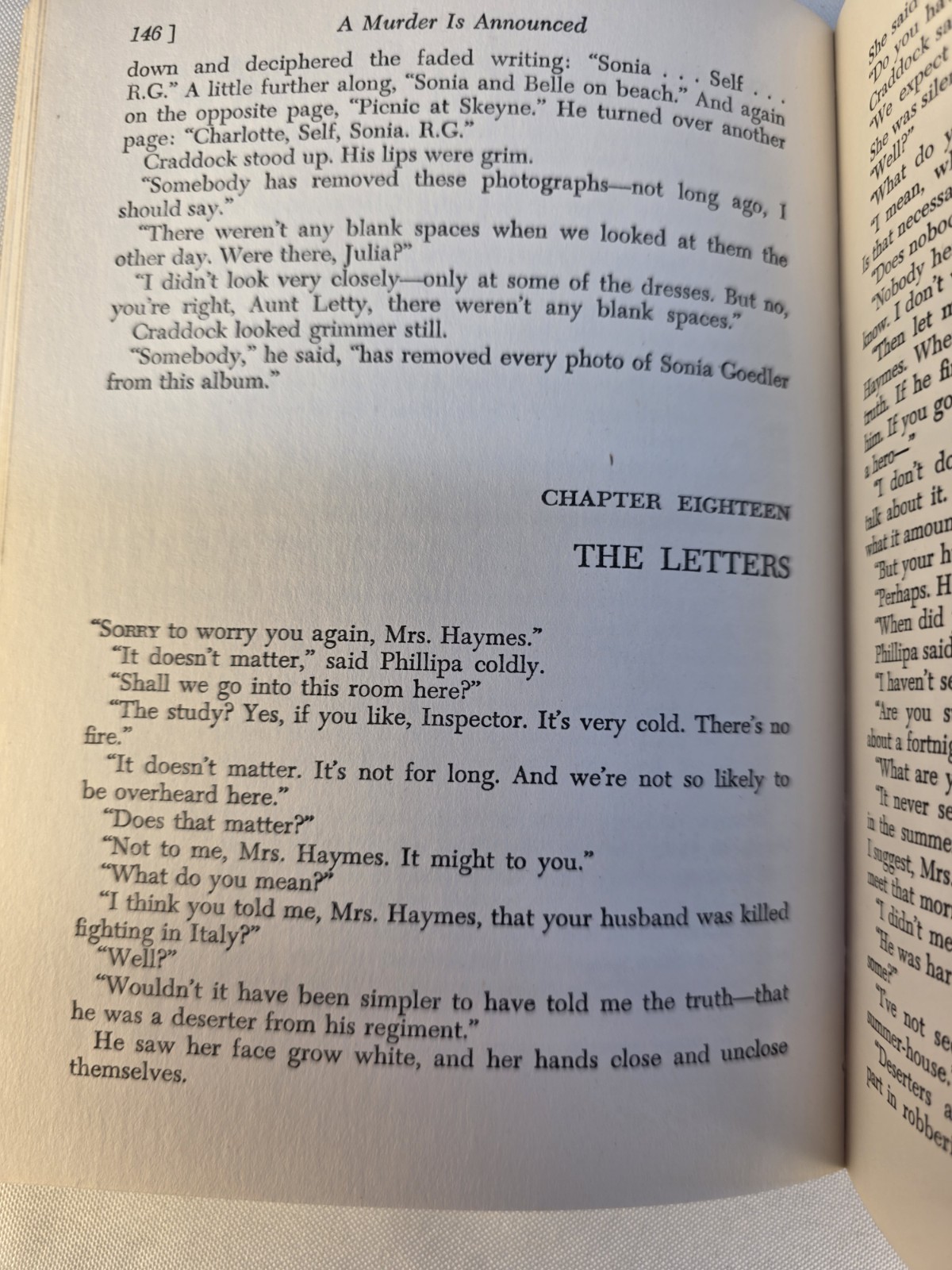 Vintage Agatha Christie- A Murder Is Announced 1950 Book Hardback Miss Marple