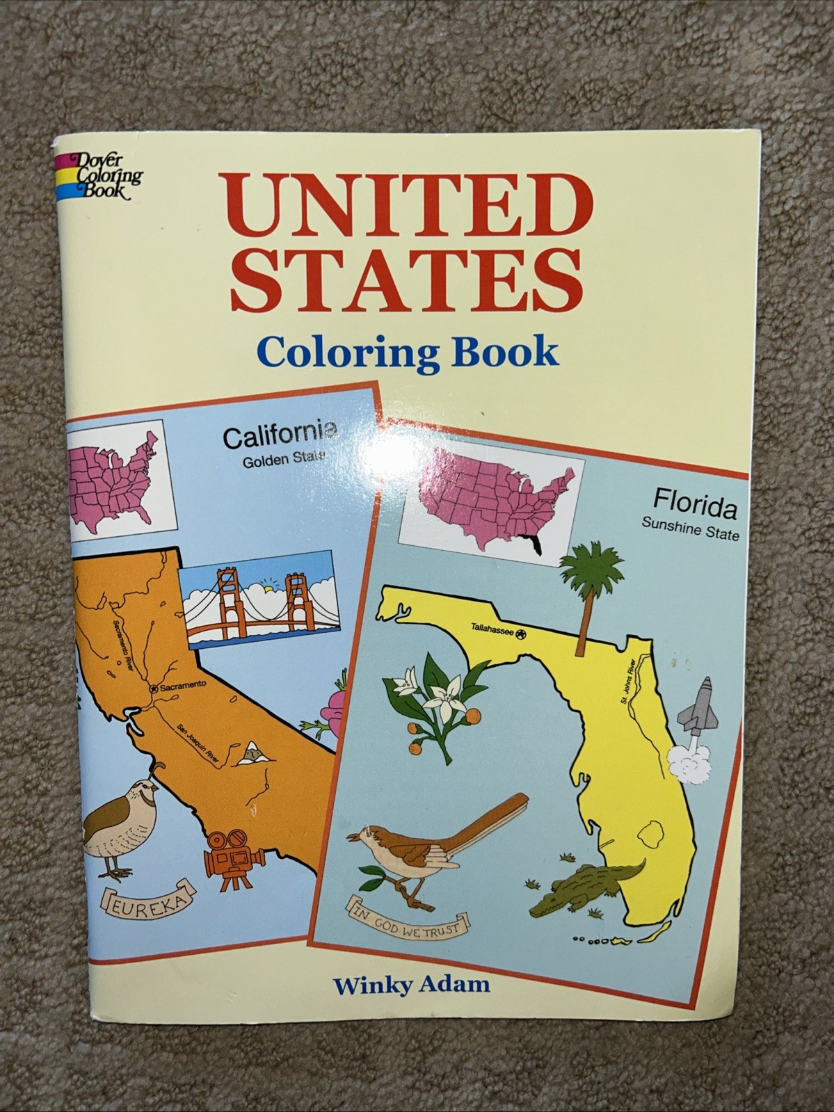 United States Coloring Book by Winky Adam (1998, Trade Paperback)